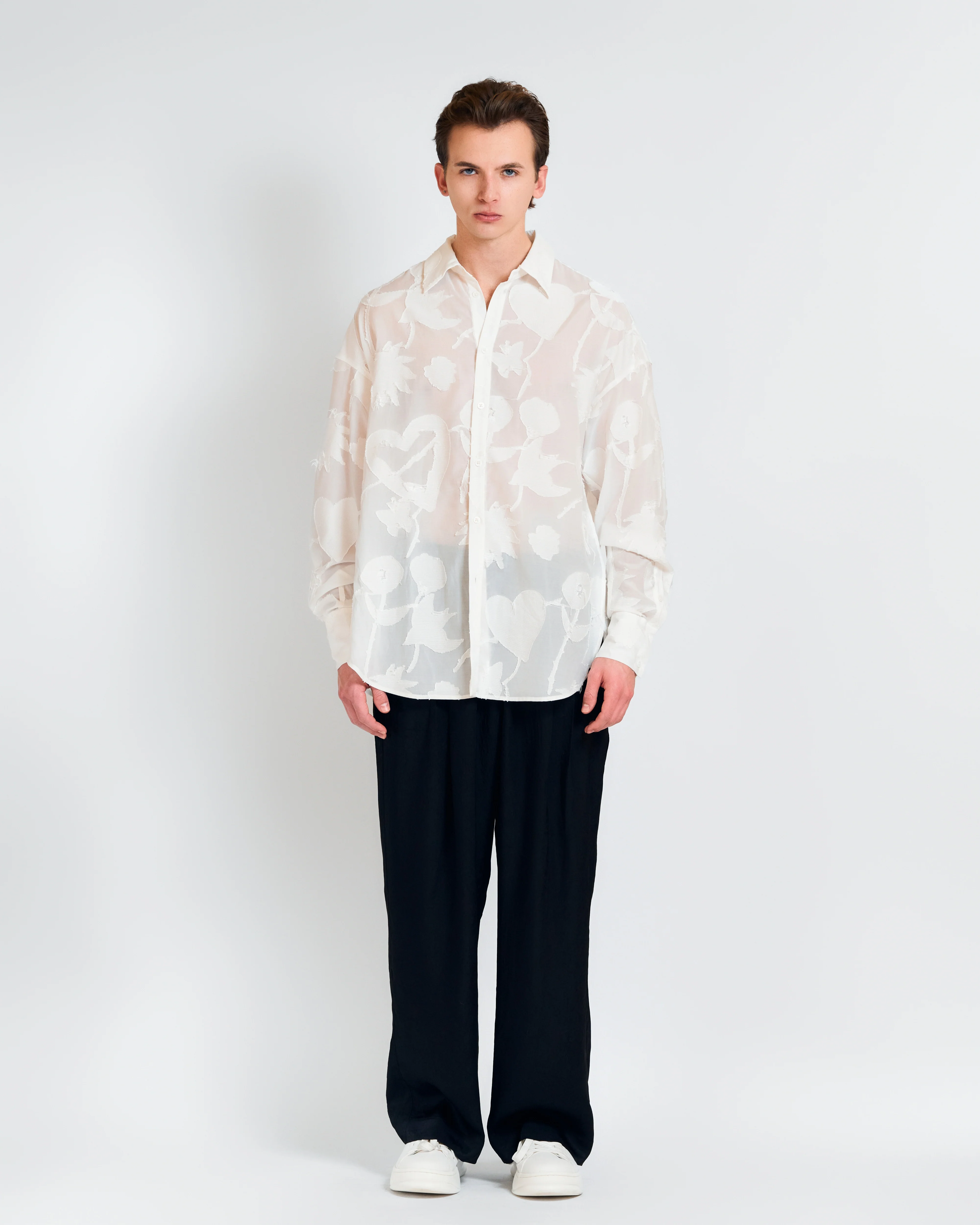 "Beach Blossom" Wide-Leg Pants - Black - Image 3