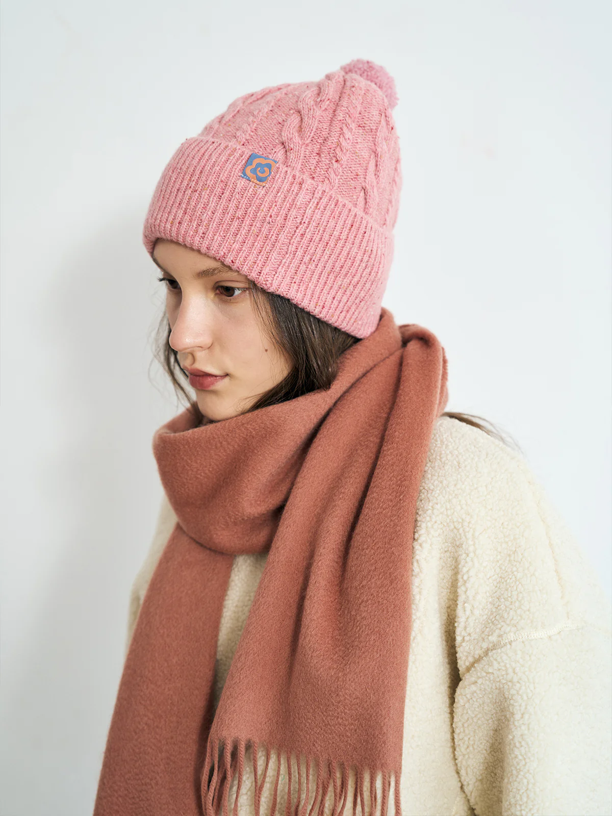 "Lost in Warmth" Classic Cashmere Scarf - Dusty Rose - Image 4