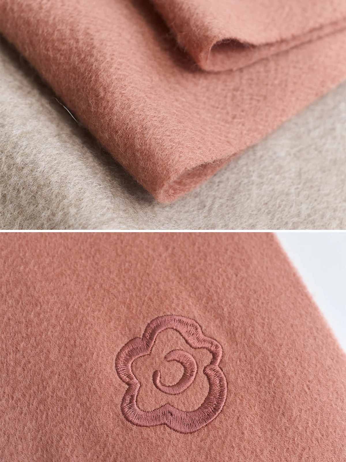 "Lost in Warmth" Classic Cashmere Scarf - Dusty Rose - Image 5