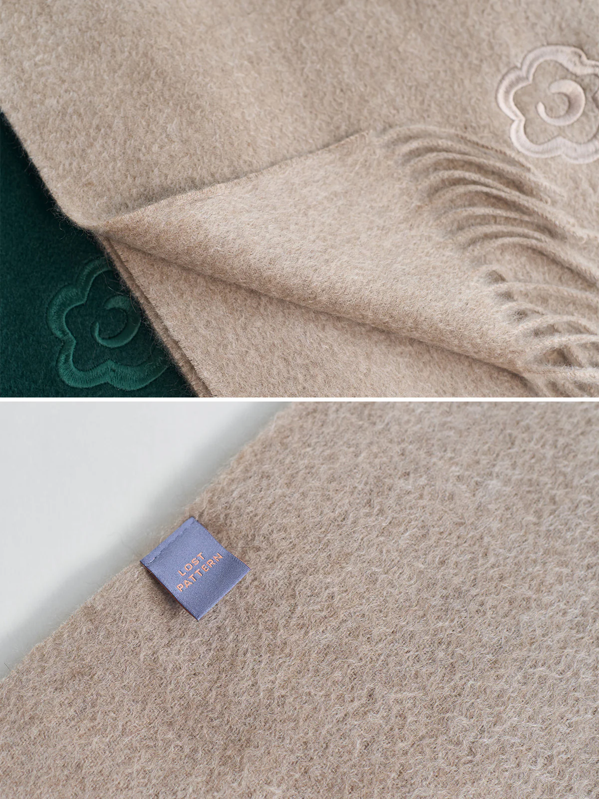 "Lost in Warmth" Classic Cashmere Scarf - Raw Cashmere - Image 7