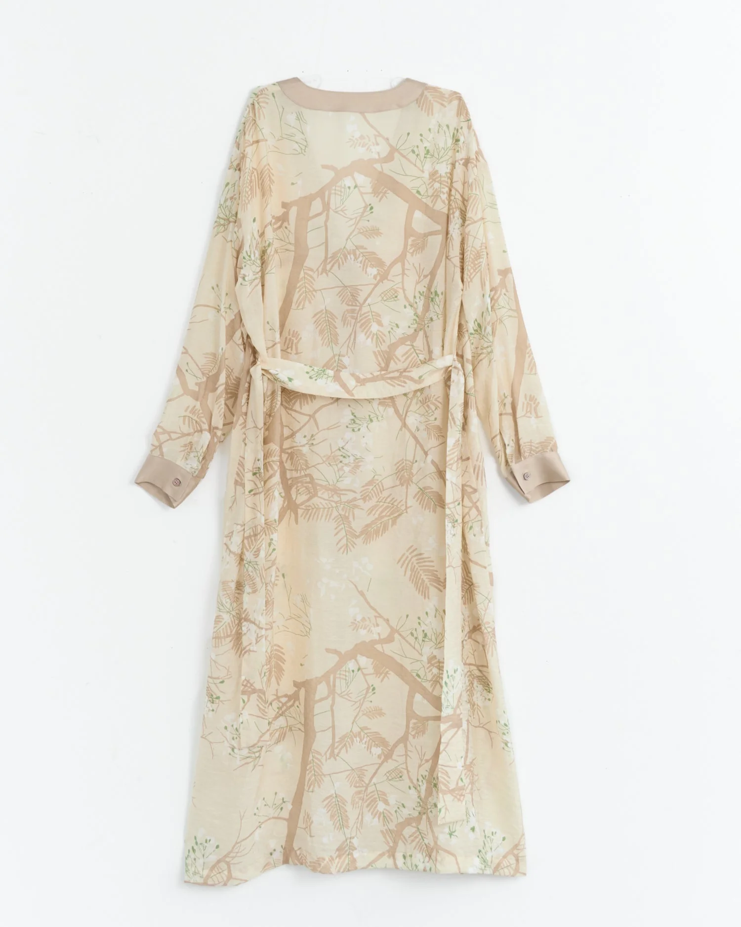 "Coco Dream" Belted Kaftan Dress - Beige - Image 6