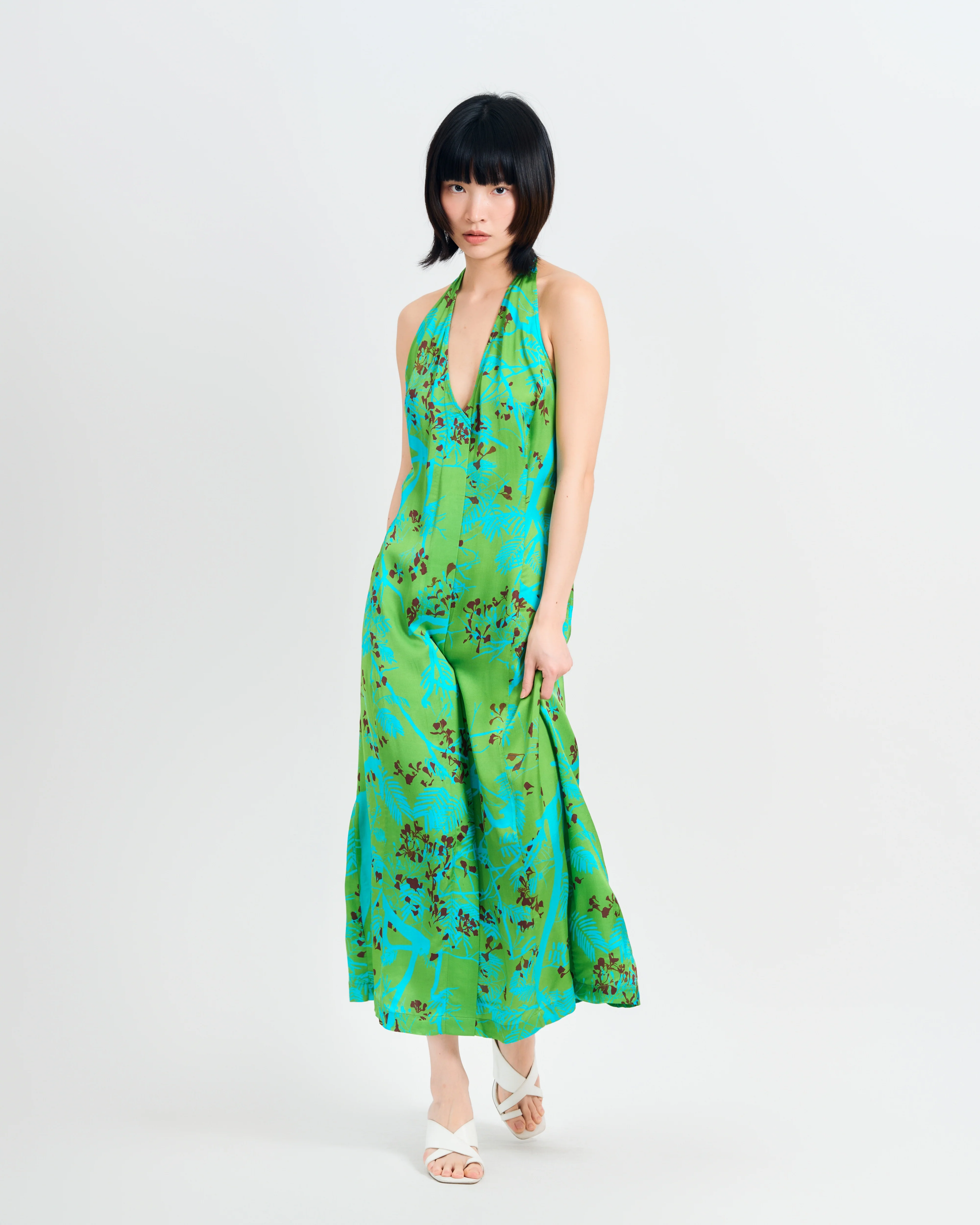 "Coco Dream" Halter Midi Dress - Green - Image 3