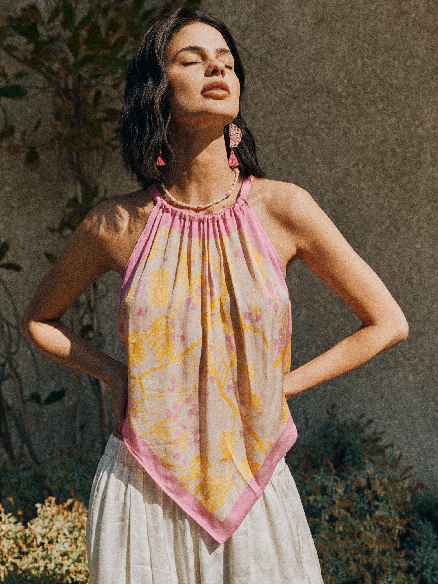 "Coco Dream" Halter Scarf Top - Yellow - Image 4