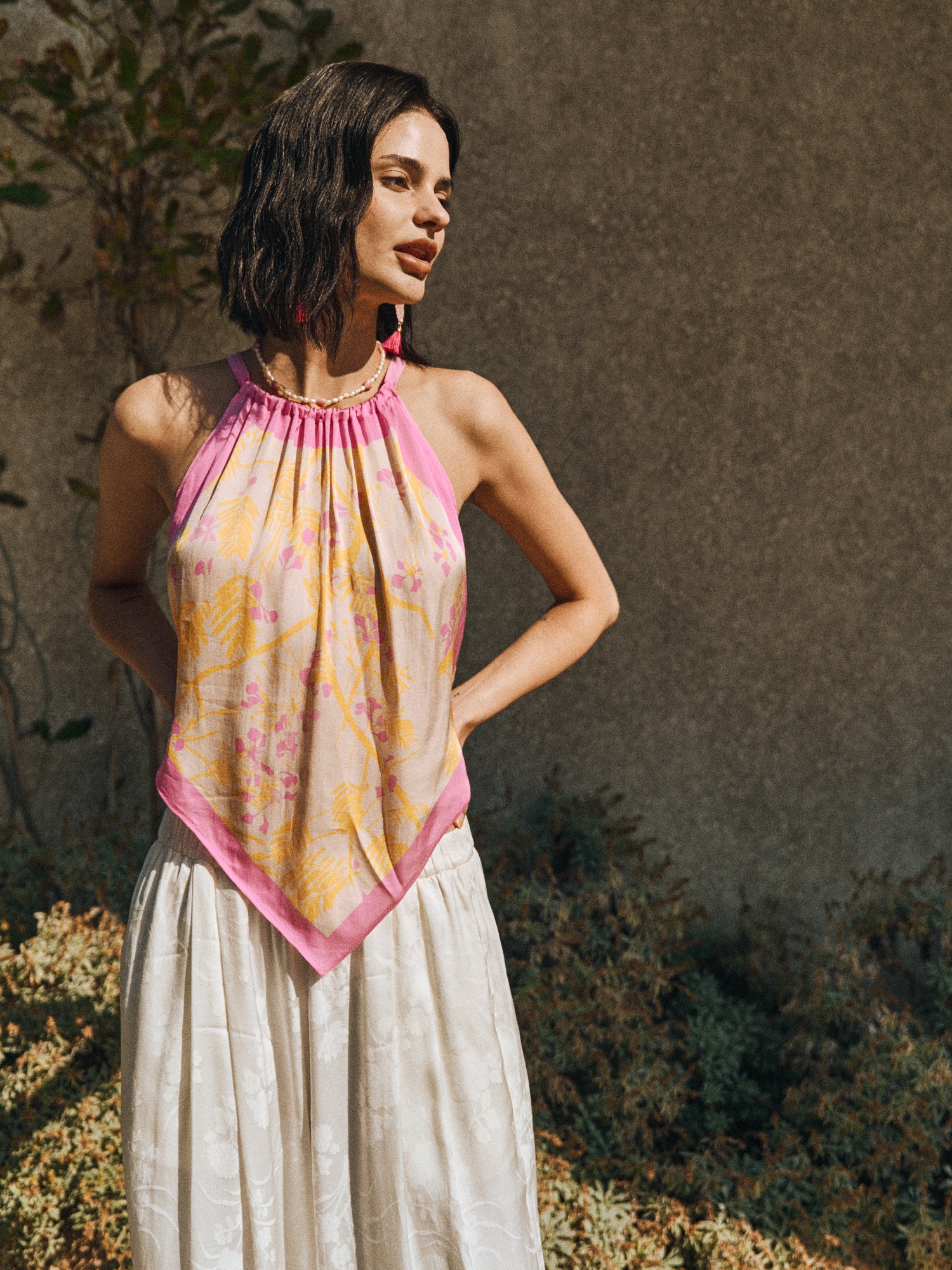 "Coco Dream" Halter Scarf Top - Yellow - Image 5