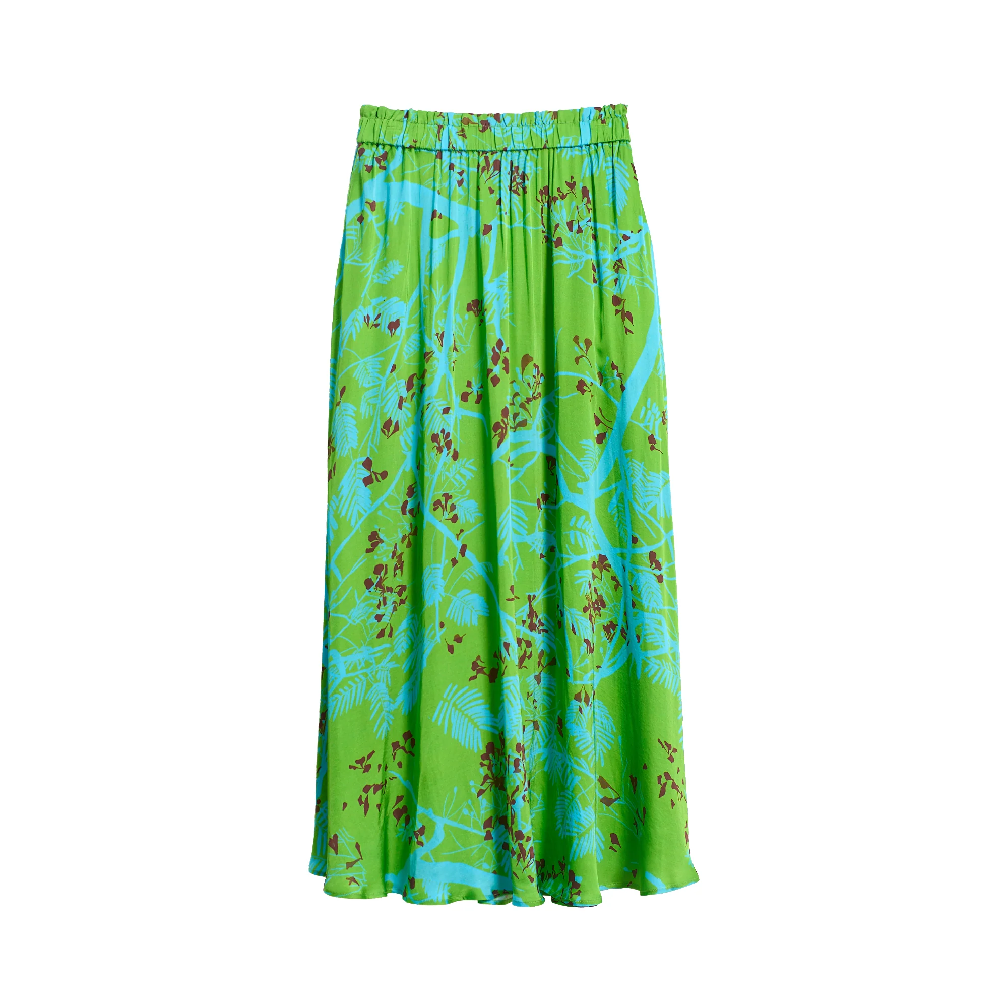 "Coco Dream" Satin Midi Skirt - Green - Image 8