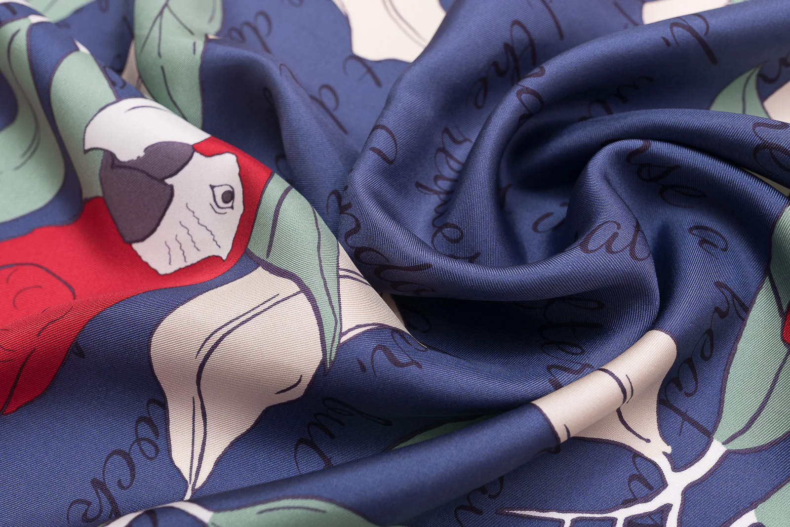 "El Amor" Silk Bandana - Tropical Red & Blue - Image 10