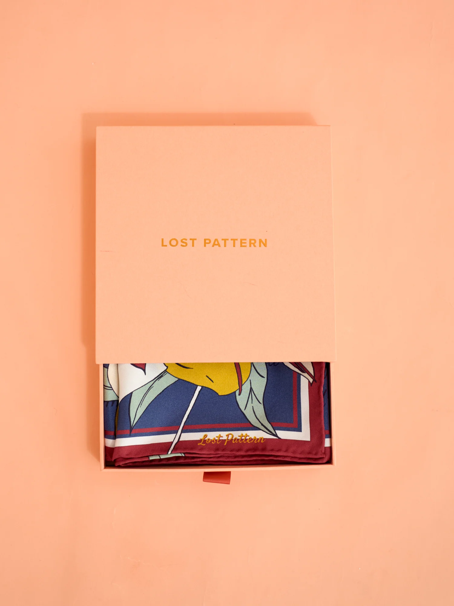 "El Amor" Silk Bandana - Tropical Red & Blue - Image 11