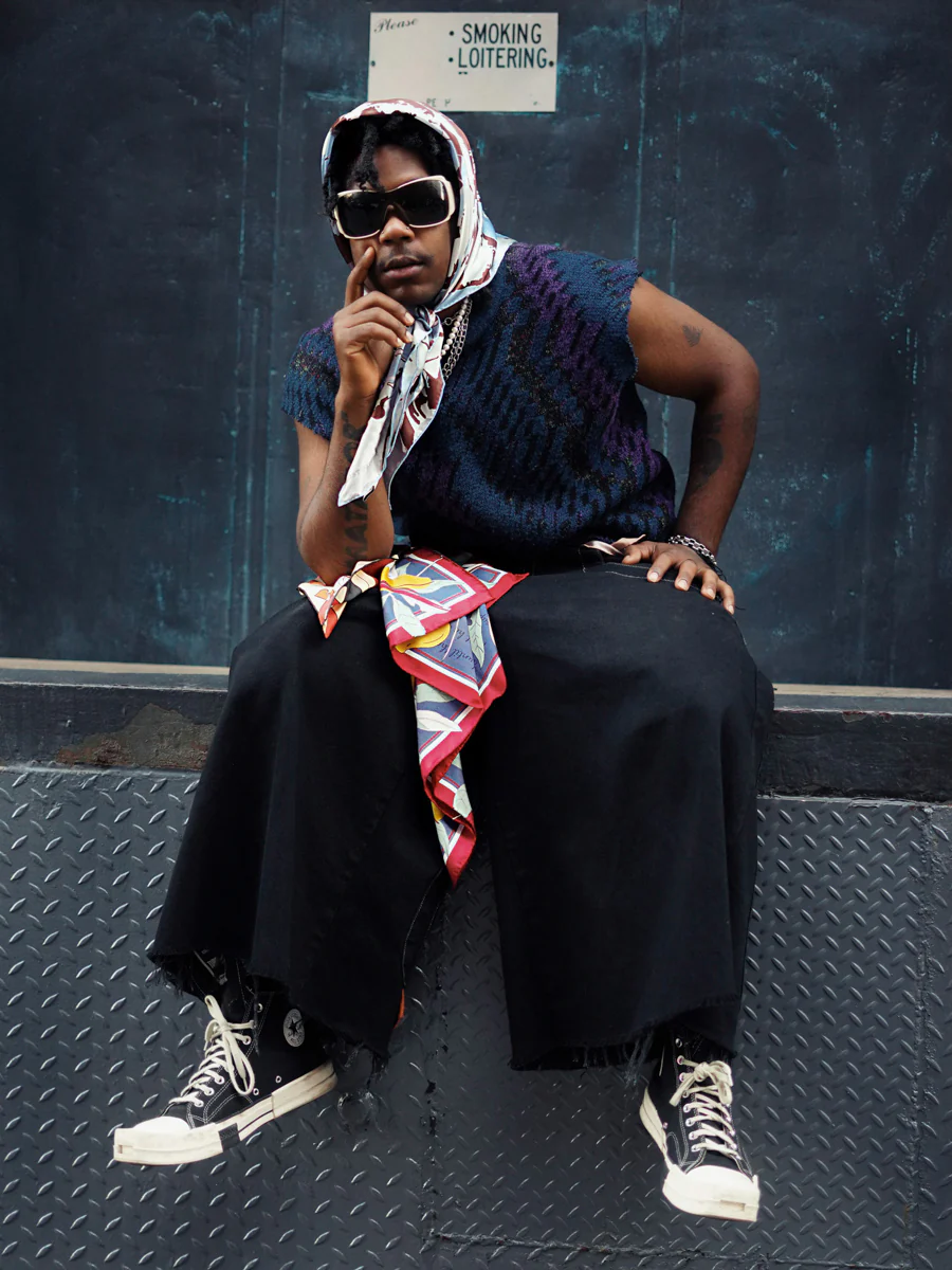 "El Amor" Silk Bandana - Tropical Red & Blue - Image 7