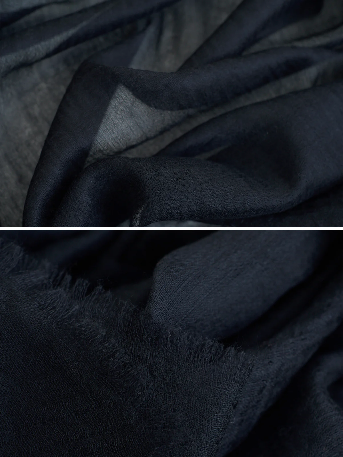 "Featherlight" Oversized Cashmere Scarf - Black - Image 6
