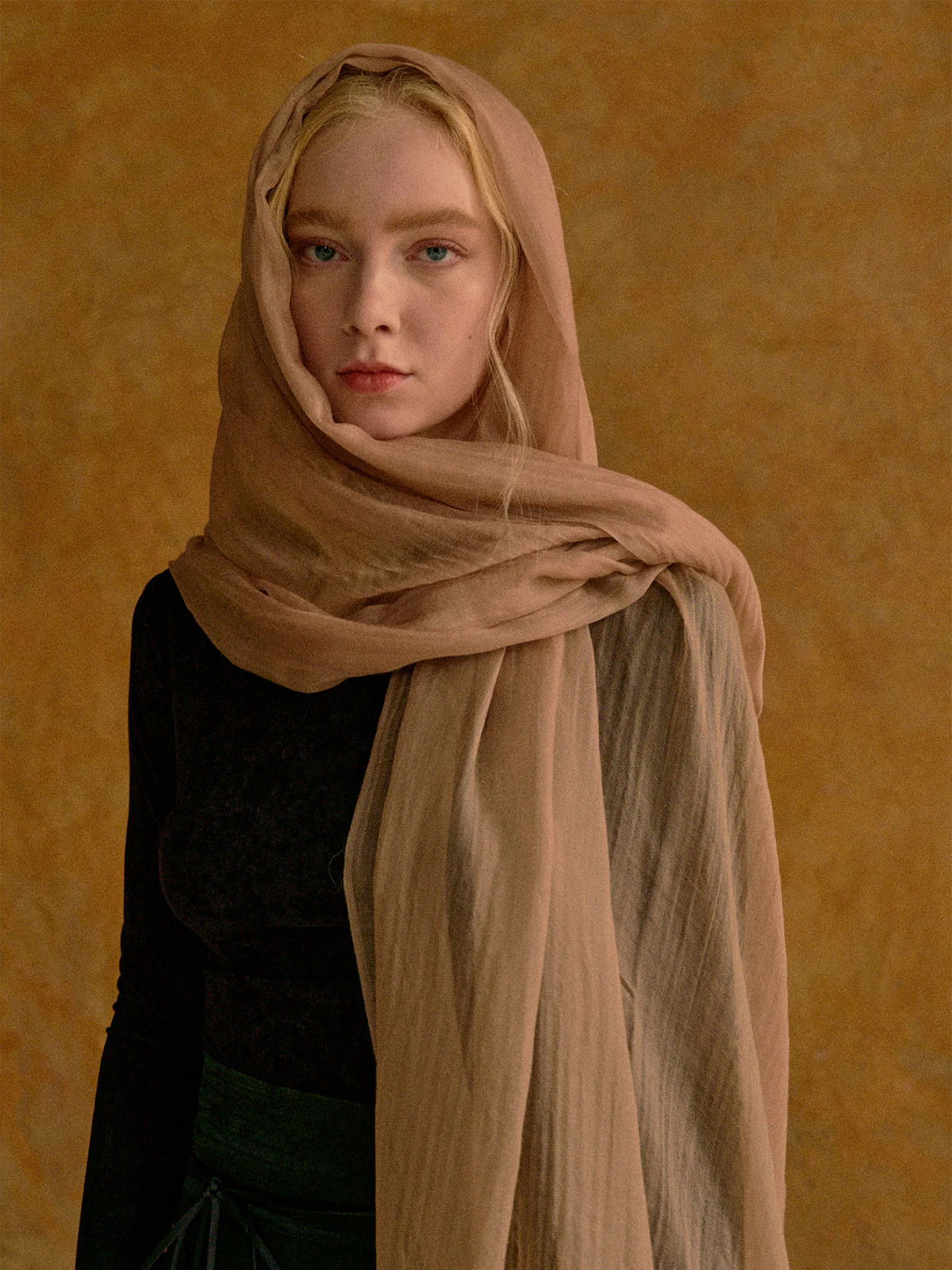 "Featherlight" Oversized Cashmere Scarf - Light Tan - Image 6