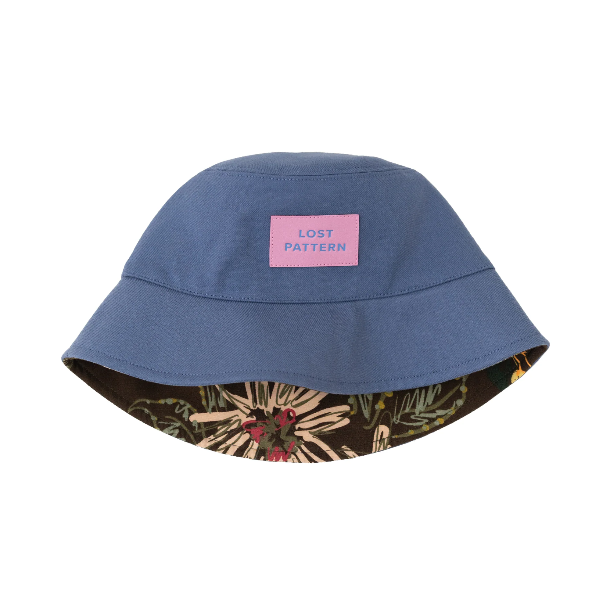 "Forest" Cotton Reversible Bucket Hat - Blue - Image 5