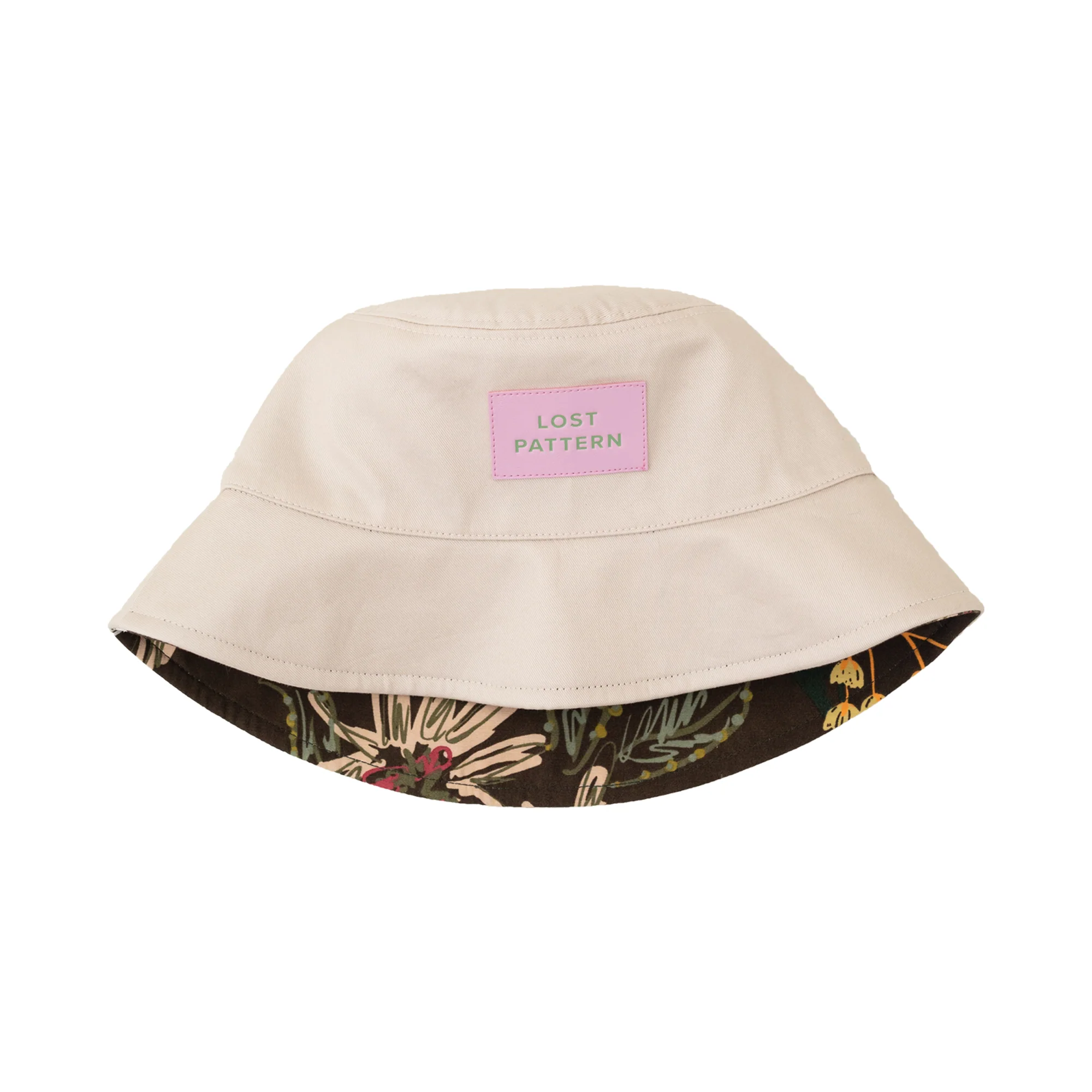 "Forest" Cotton Reversible Bucket Hat - Cream - Image 6