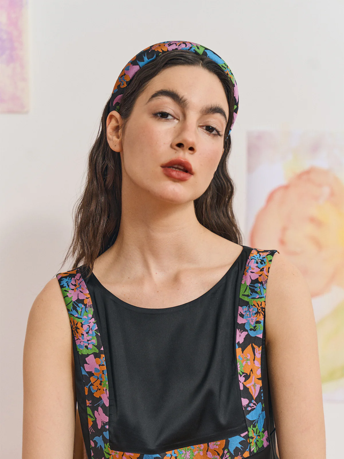 FRIDA x LOST PATTERN "Frida's Garden" Jacquard Hairband - Black - Image 4