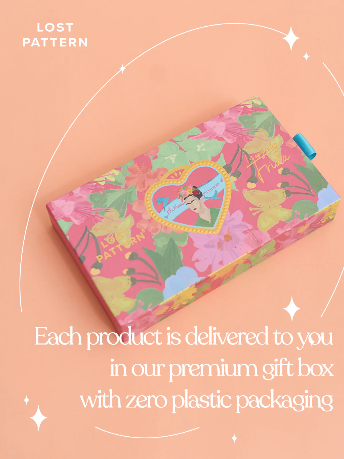 FRIDA x LOST PATTERN "Frida's Garden" Silk Skinny Scarf - Purple - Image 8