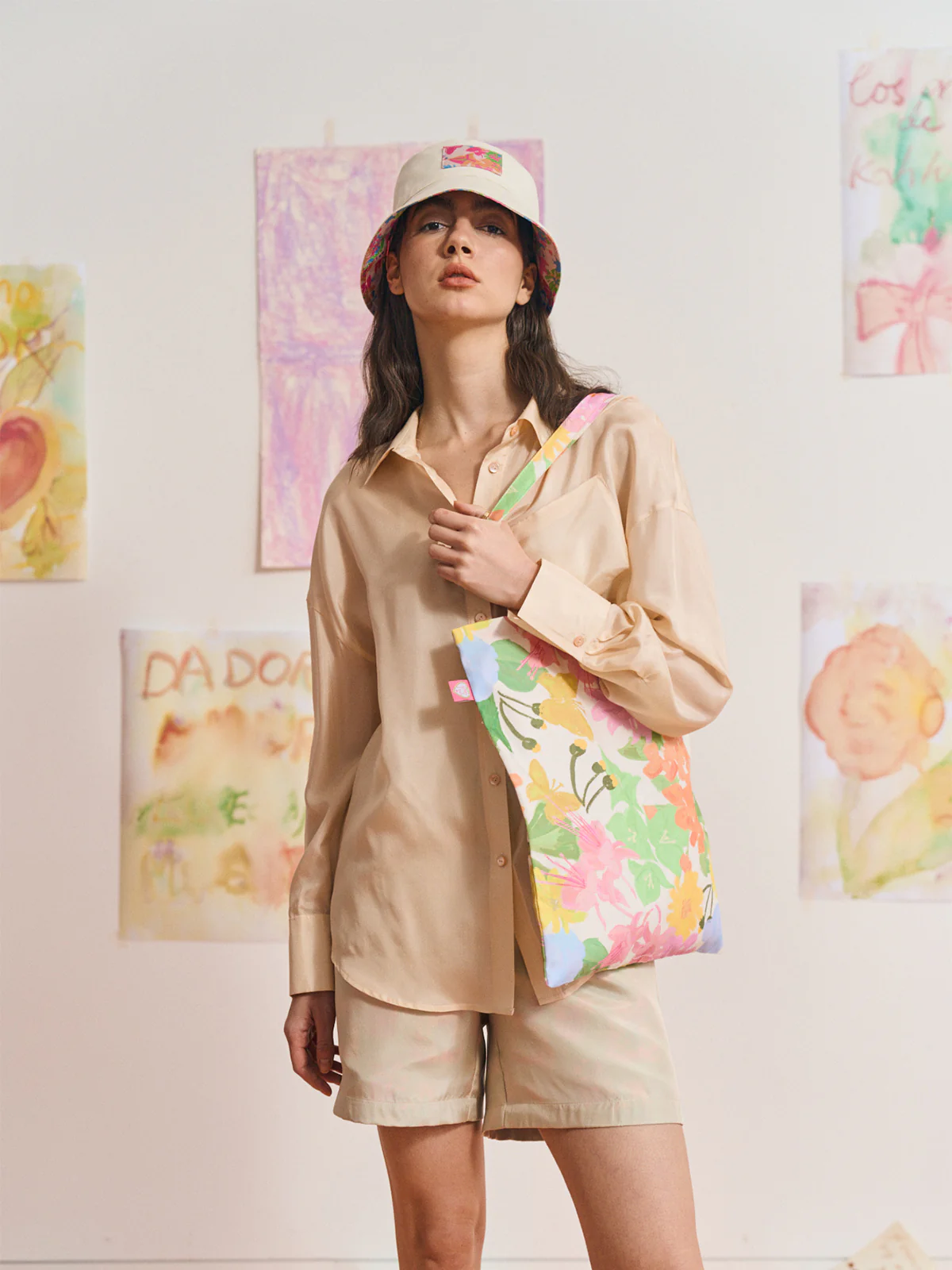 FRIDA x LOST PATTERN "Frida's Garden" Tote Bag - Pink - Image 3