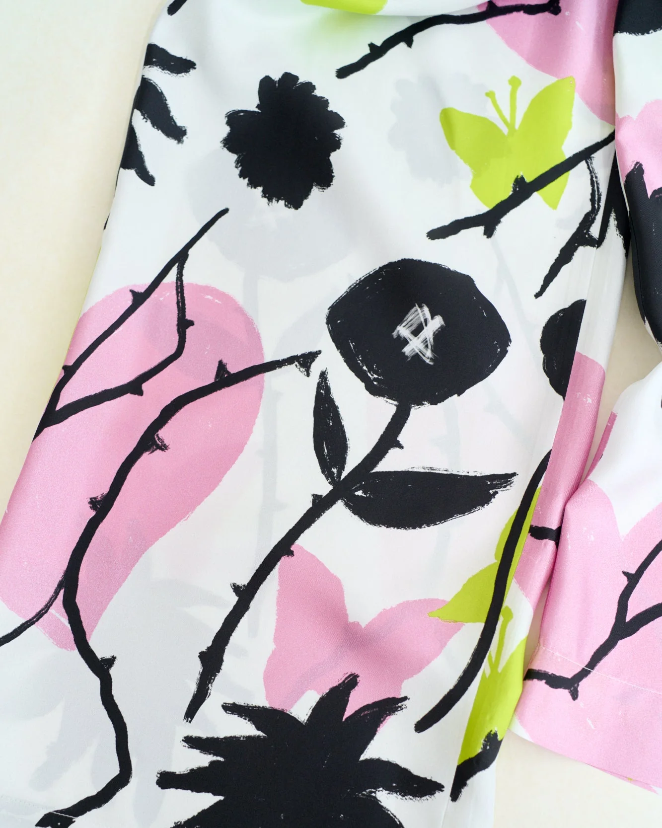 "Frida's Dream" Wide Leg Silk Palazzo Pants - Pink & Black - Image 7