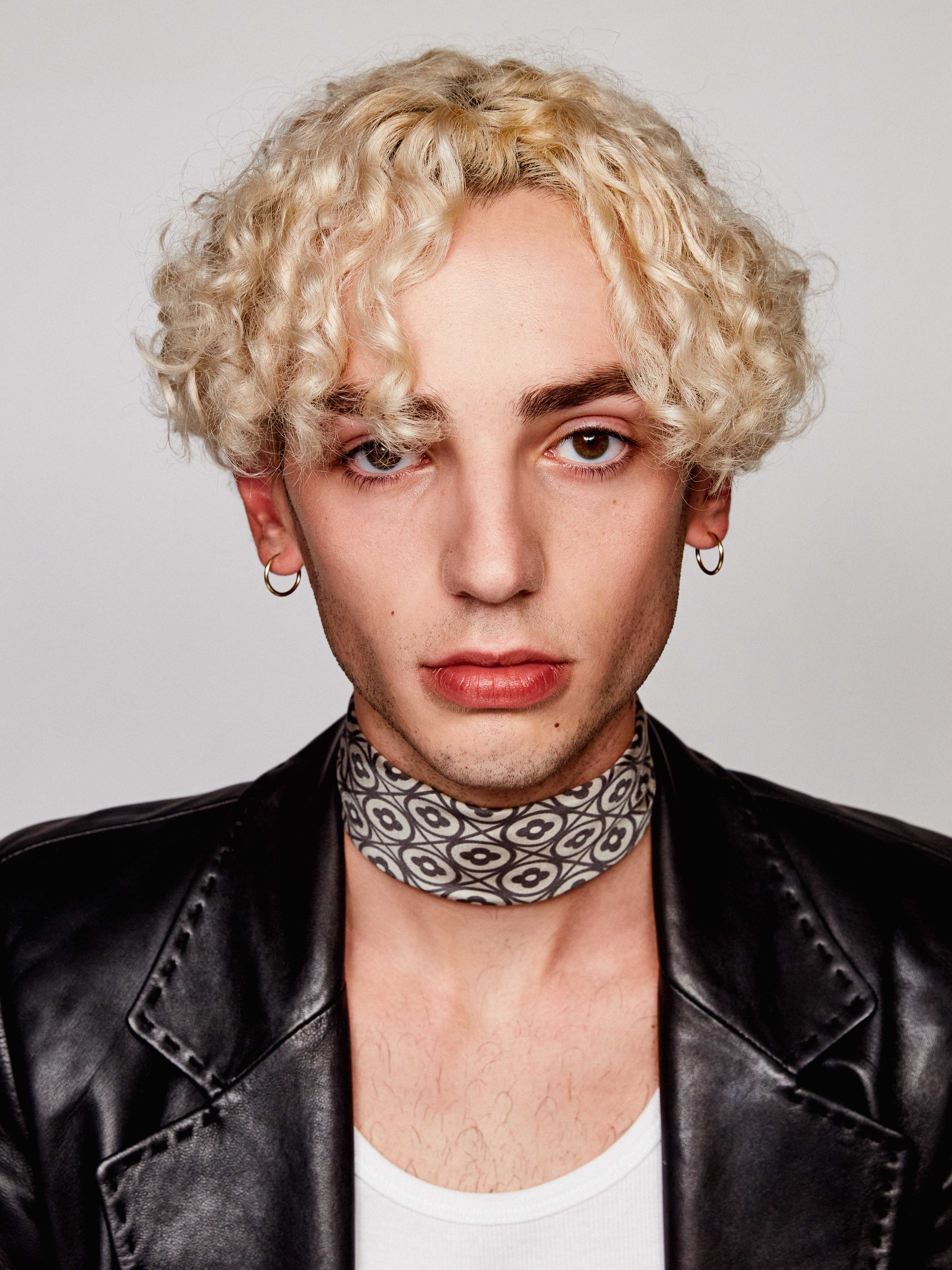 "Geometric Blooms" Silk Bandana Scarf - Image 3