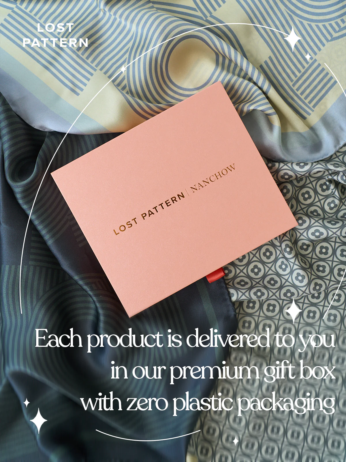 "Geometric Blooms" Silk Bandana Scarf - Image 9