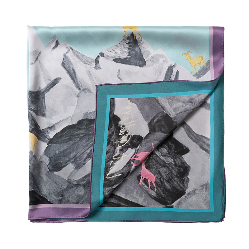 "Himalaya" Large Silk Scarf - Image 9