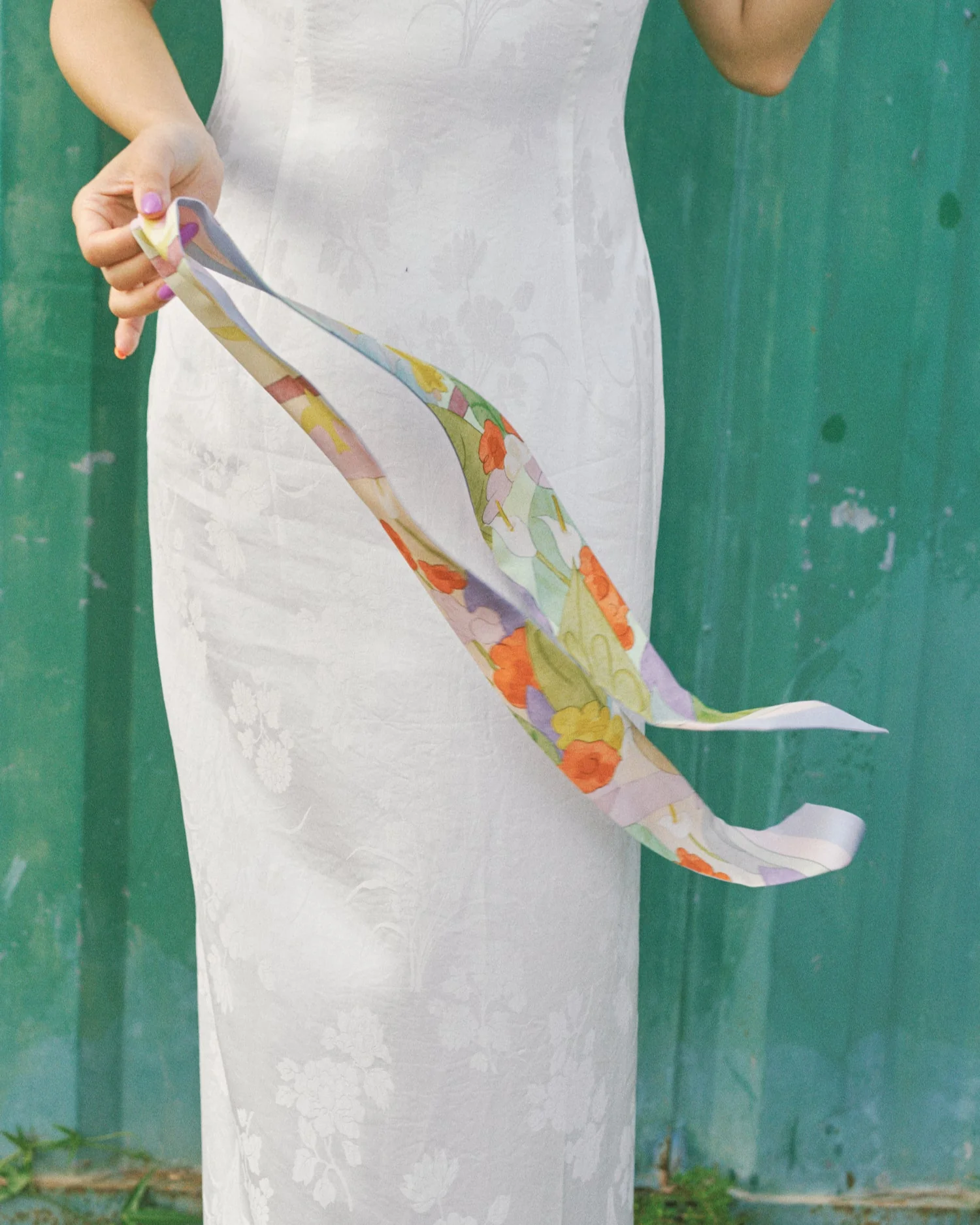 "I Am My Own Muse by Frida" Silk Twill Skinny Scarf - Image 4