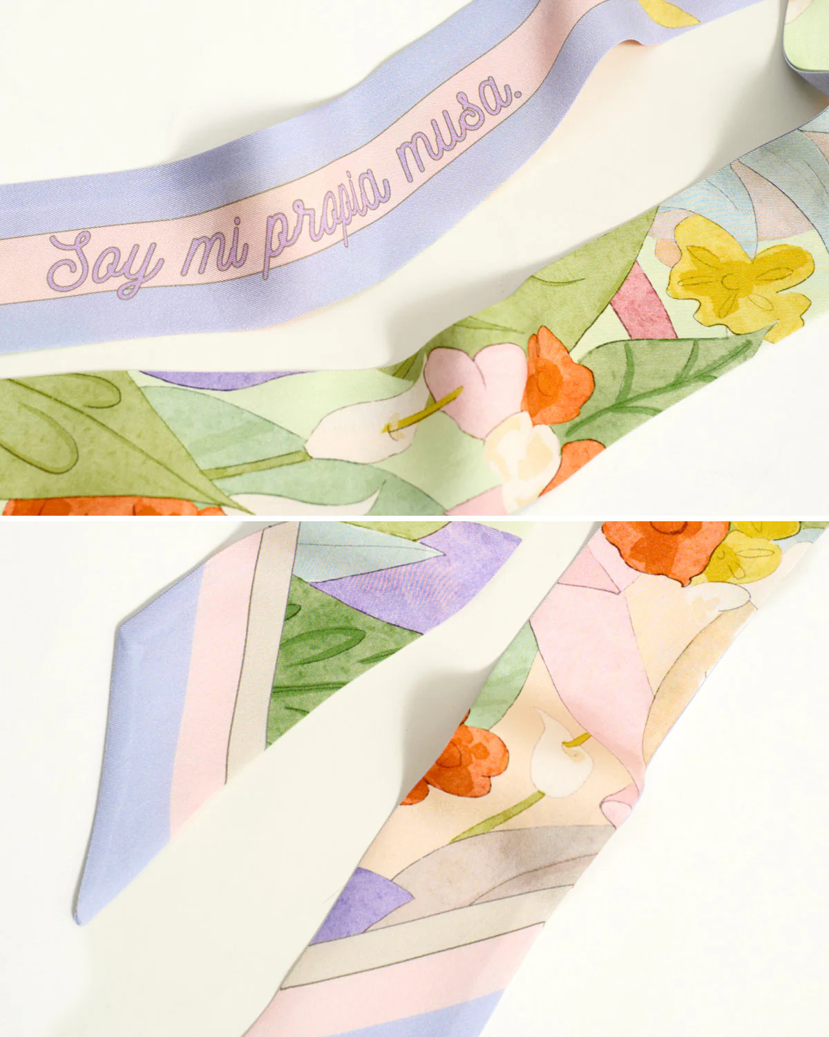 "I Am My Own Muse by Frida" Silk Twill Skinny Scarf - Image 6