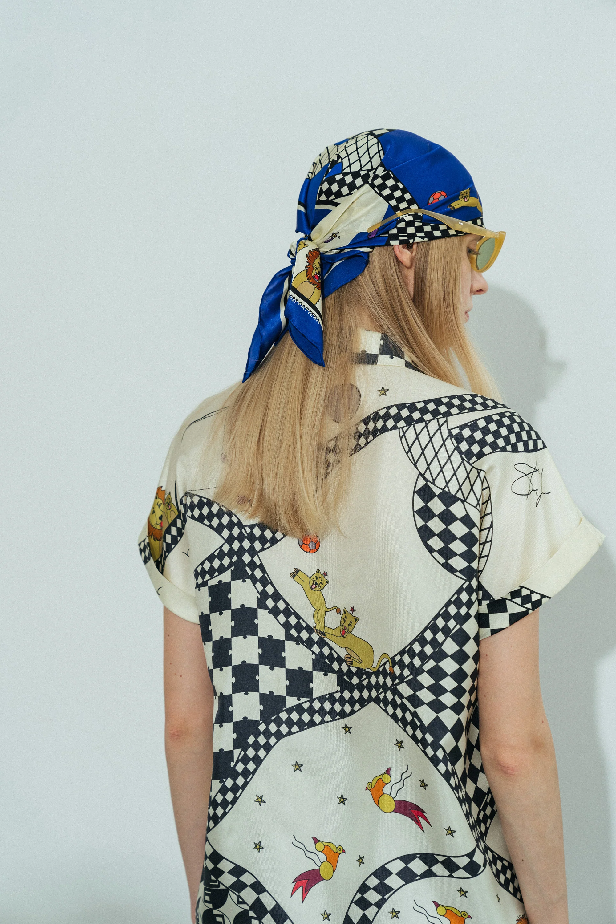 "Journey" Silk Scarf by SHANTALL LACAYO - Electric Blue - Image 6