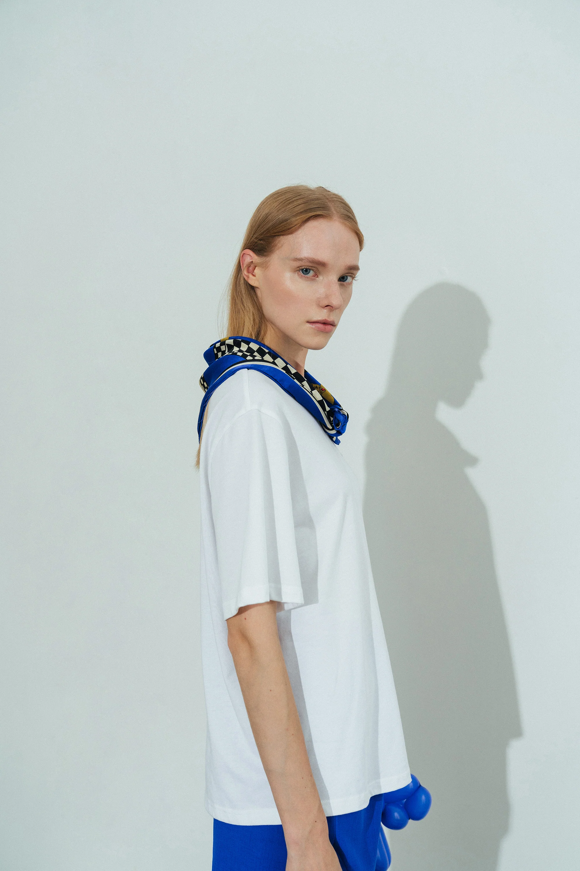 "Journey" Silk Scarf by SHANTALL LACAYO - Electric Blue - Image 7