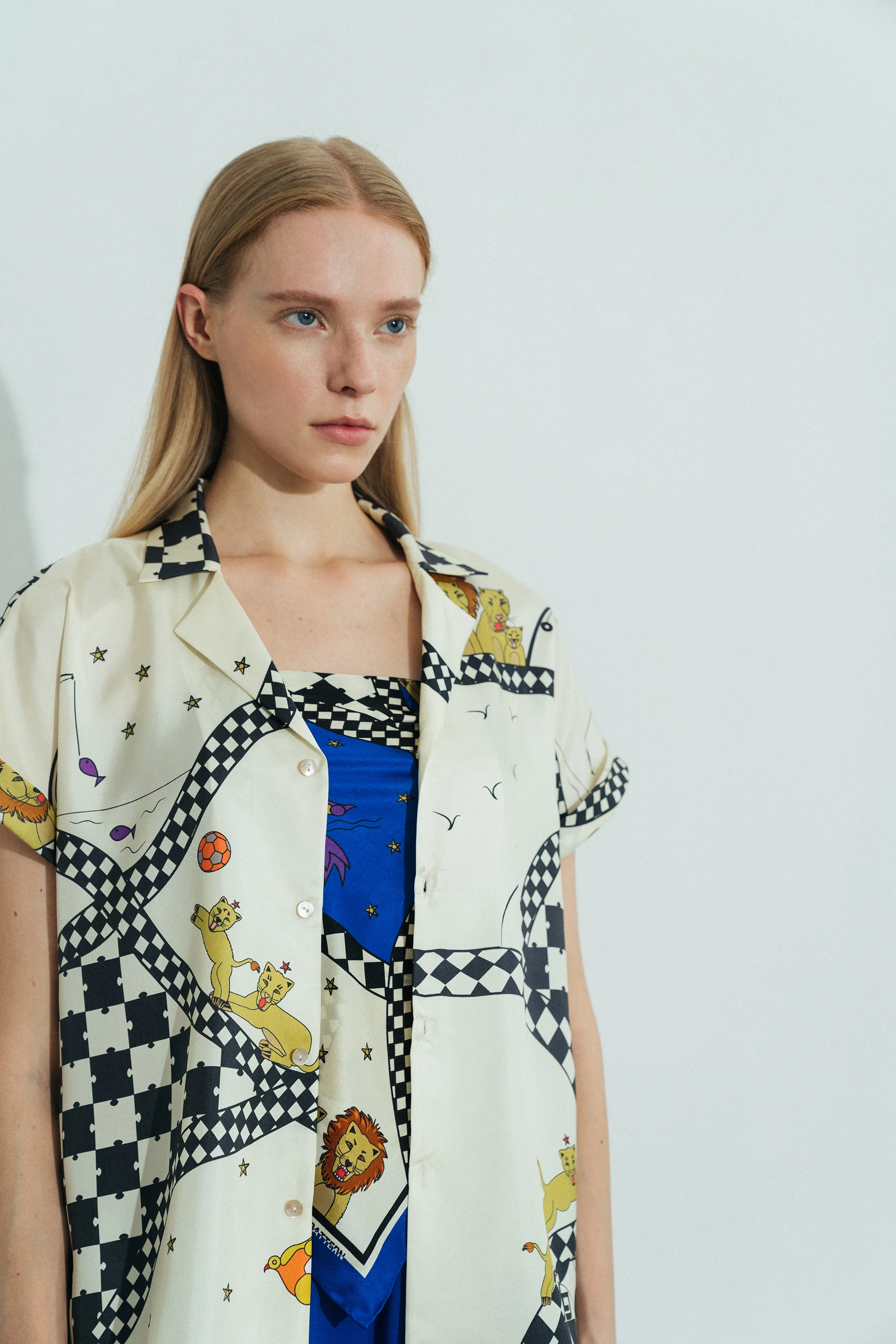 "Journey" Silk Scarf by SHANTALL LACAYO - Electric Blue - Image 9