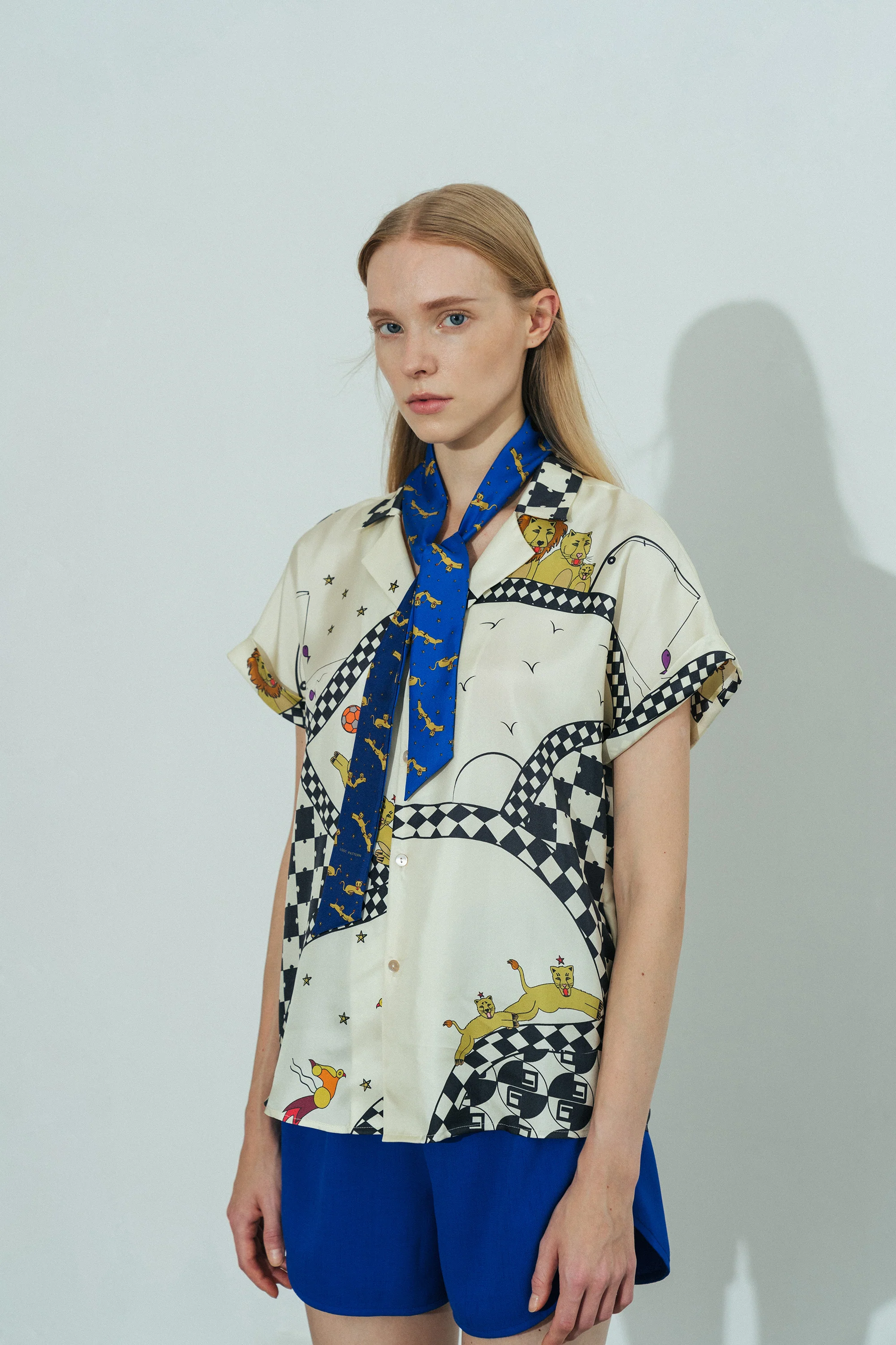 "Journey" Silk Twill Skinny Scarf by SHANTALL LACAYO - Image 10