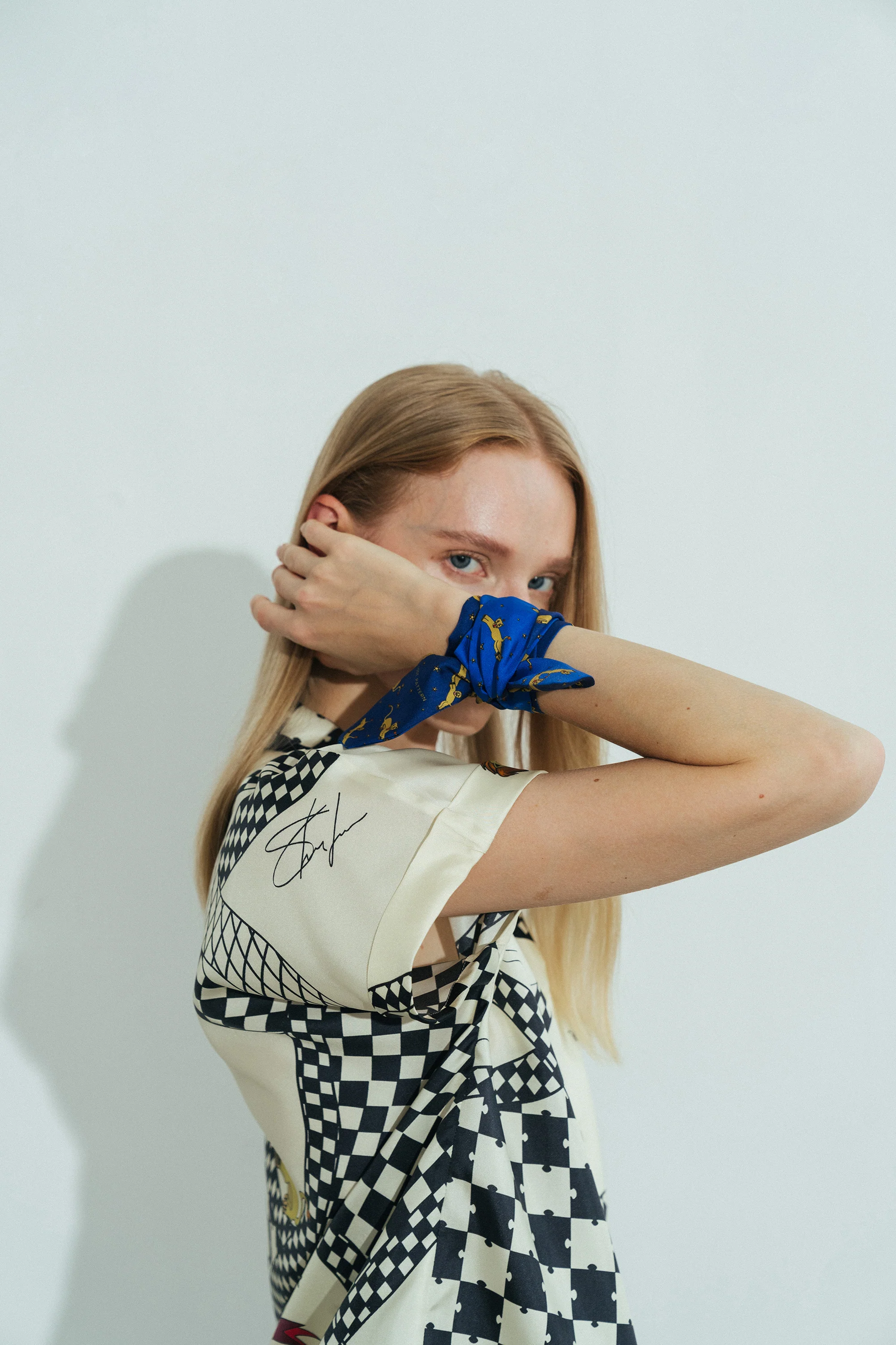 "Journey" Silk Twill Skinny Scarf by SHANTALL LACAYO - Image 4