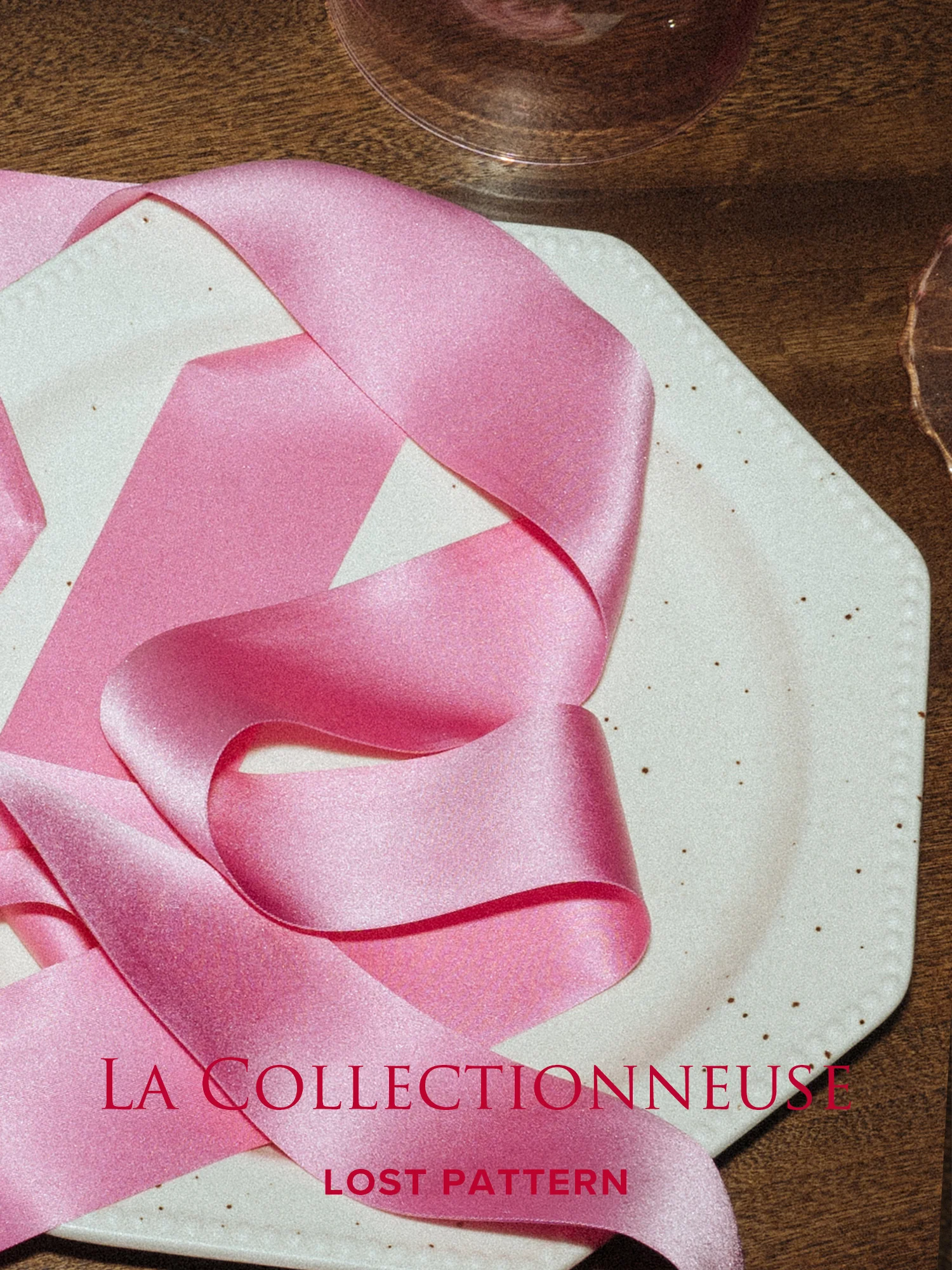 "La Collectionneuse" Silk Ribbon Scarf - Pink - Image 3