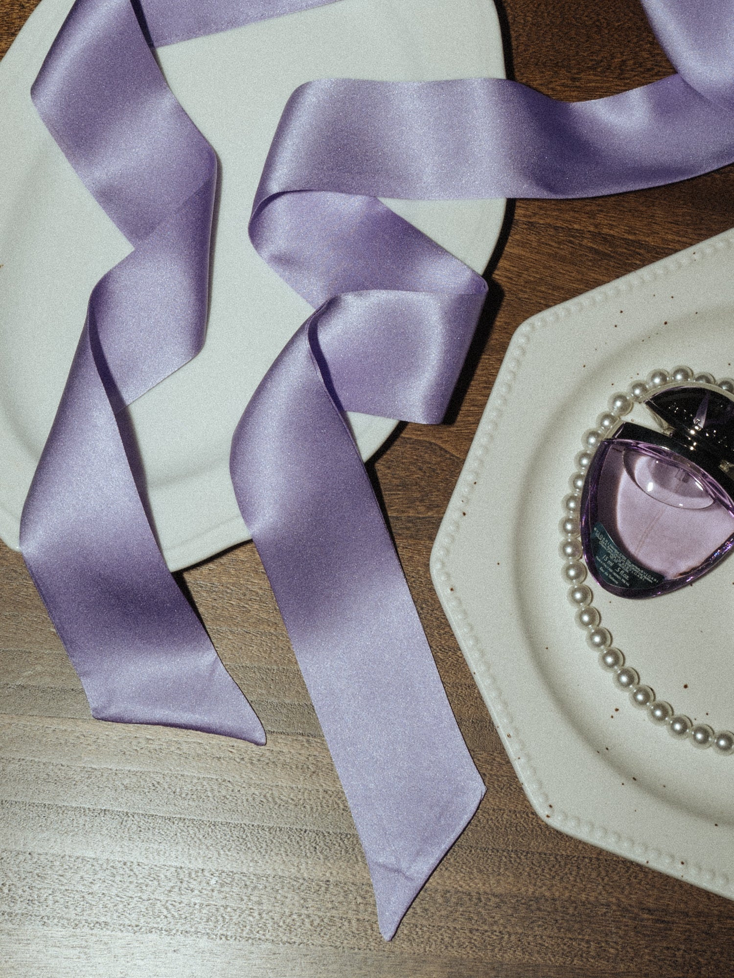 "La Collectionneuse" Silk Ribbon Scarf - Purple - Image 4