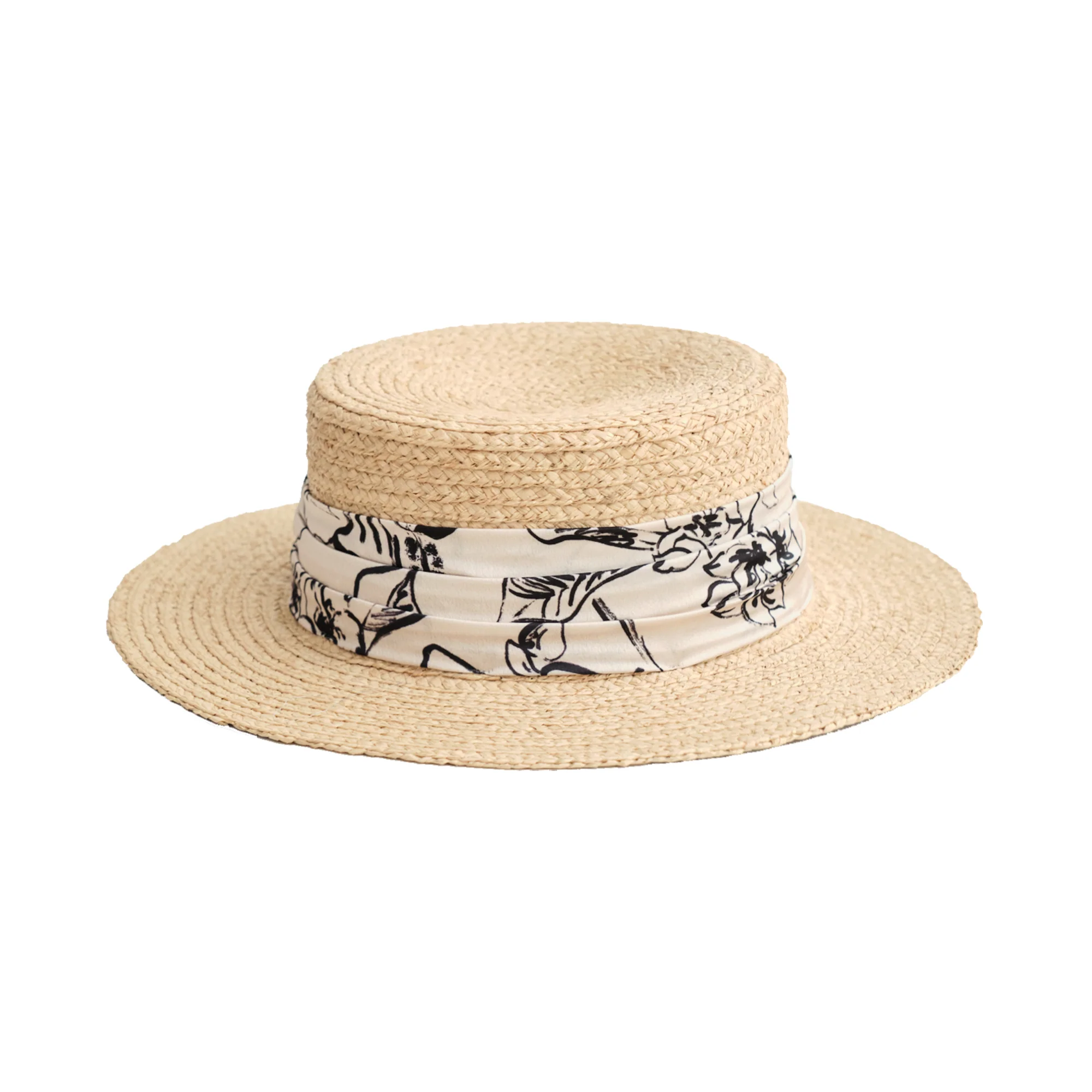 "La Isla" Straw Hat with Ribbon Band - Cream - Image 8