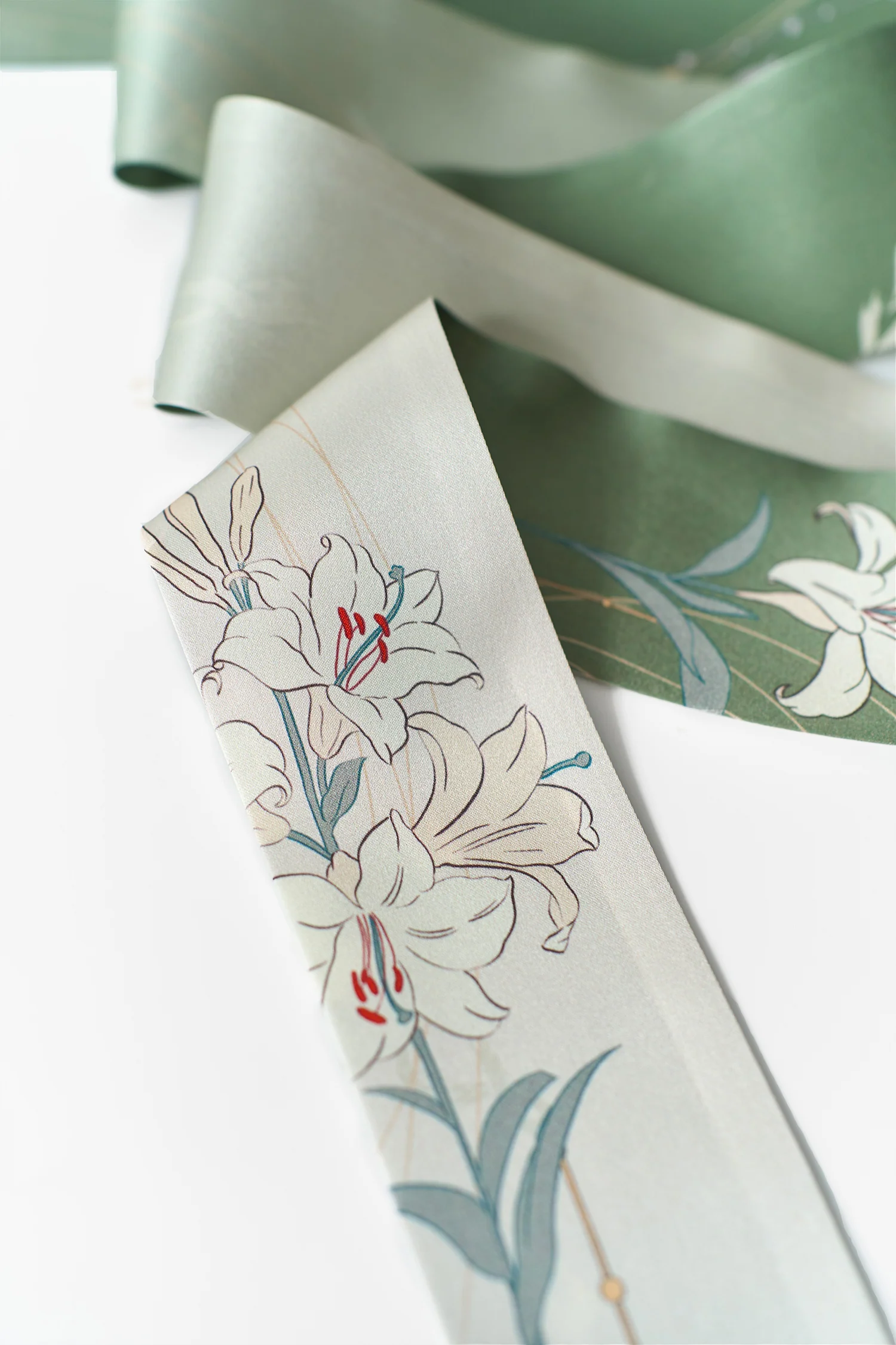 "Lily" Silk Skinny Scarf - Image 5