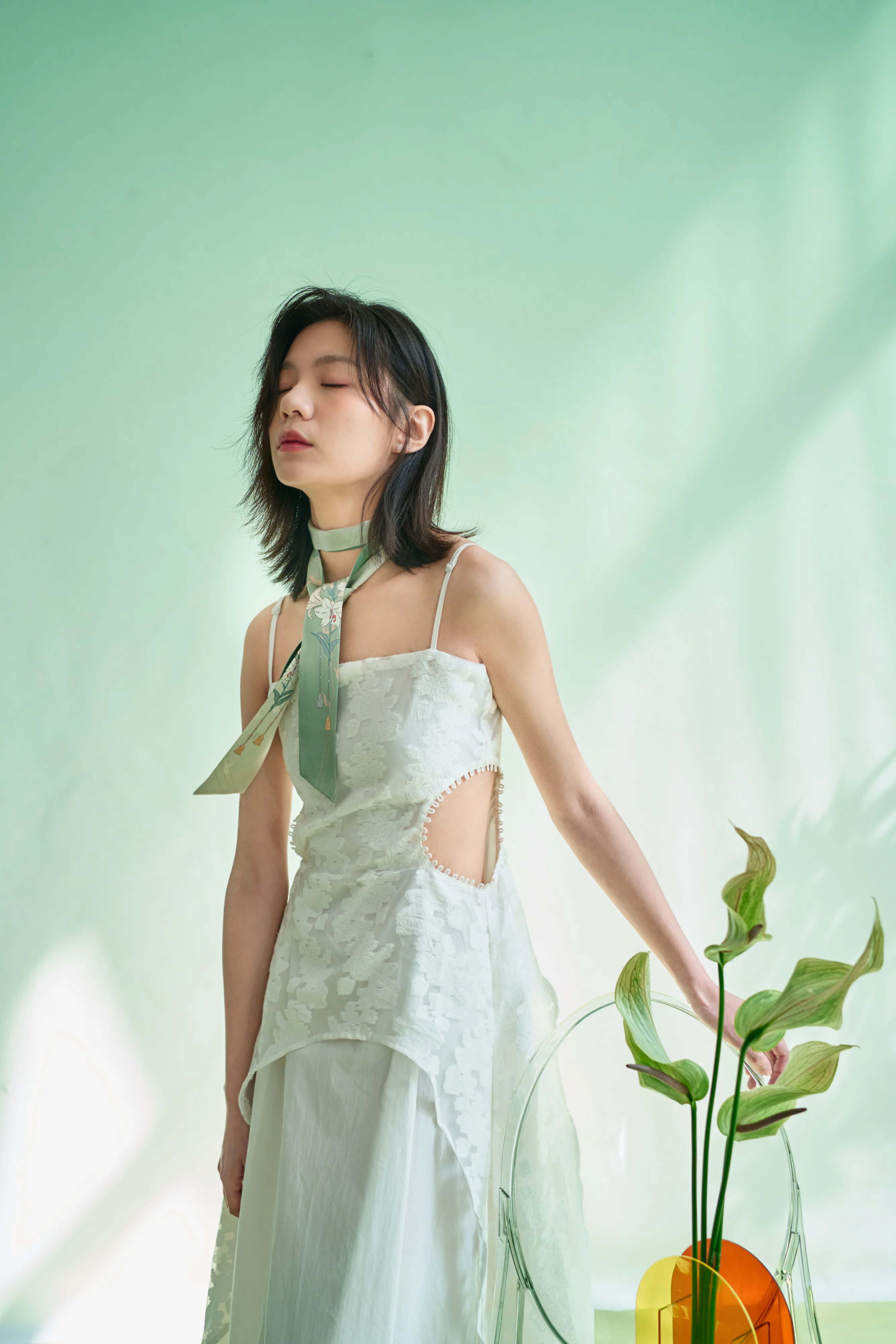 "Lily" Silk Skinny Scarf - Image 6