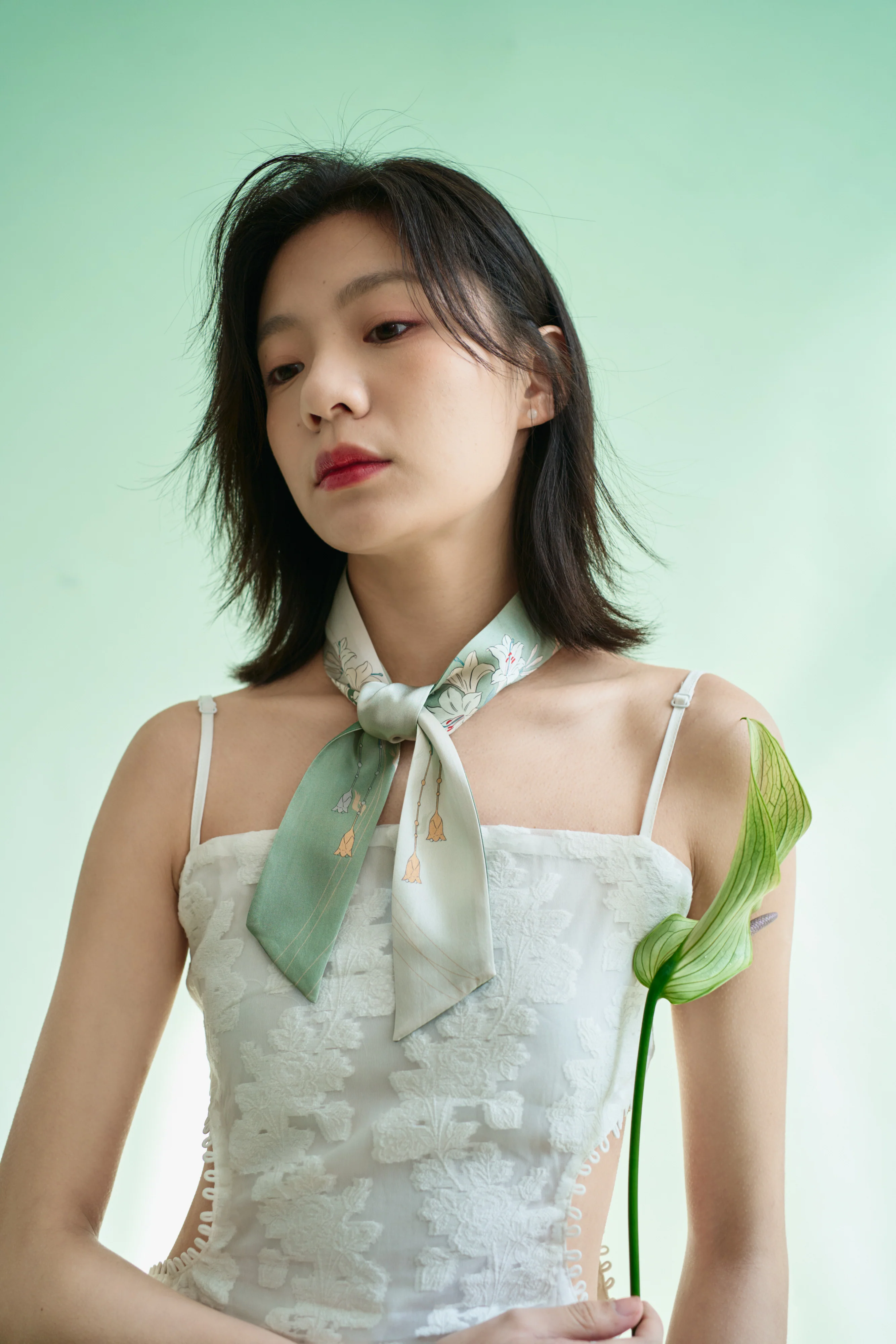 "Lily" Silk Skinny Scarf - Image 7