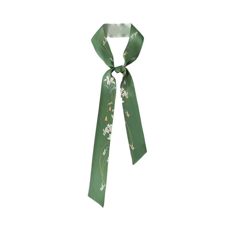 "Lily" Silk Skinny Scarf - Image 8