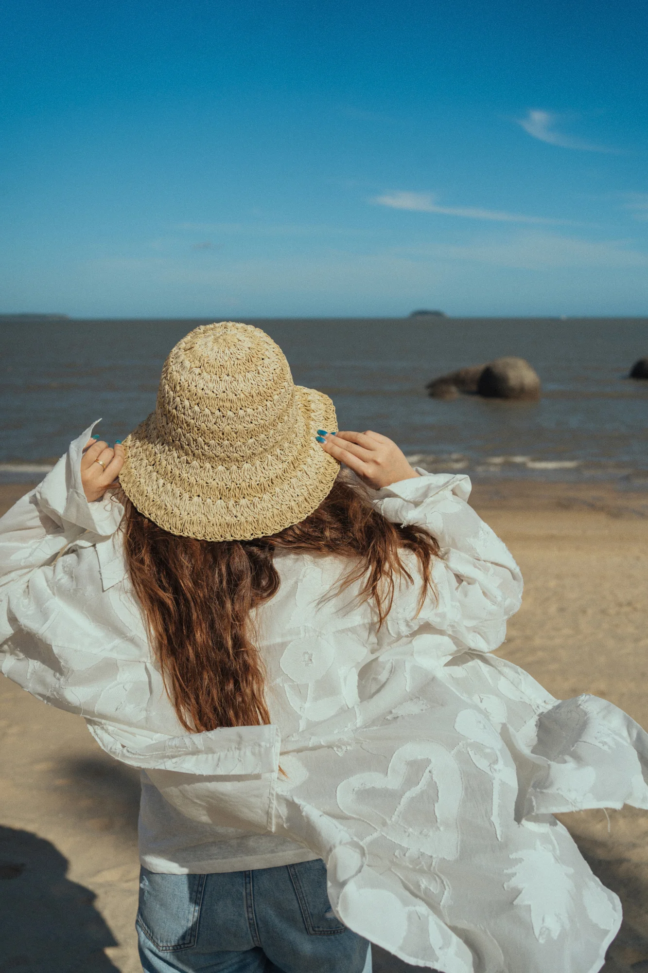 "Linea" Packable Straw Hat - Khaki - Image 5