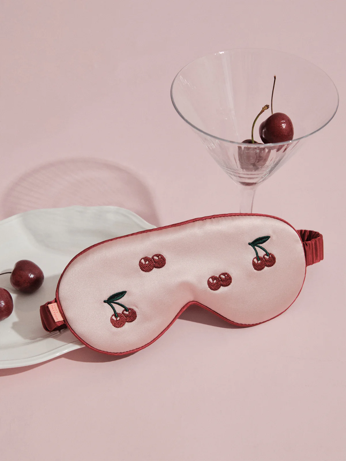 "Lost Cherries" Silk Sleep Eye Mask - Image 4