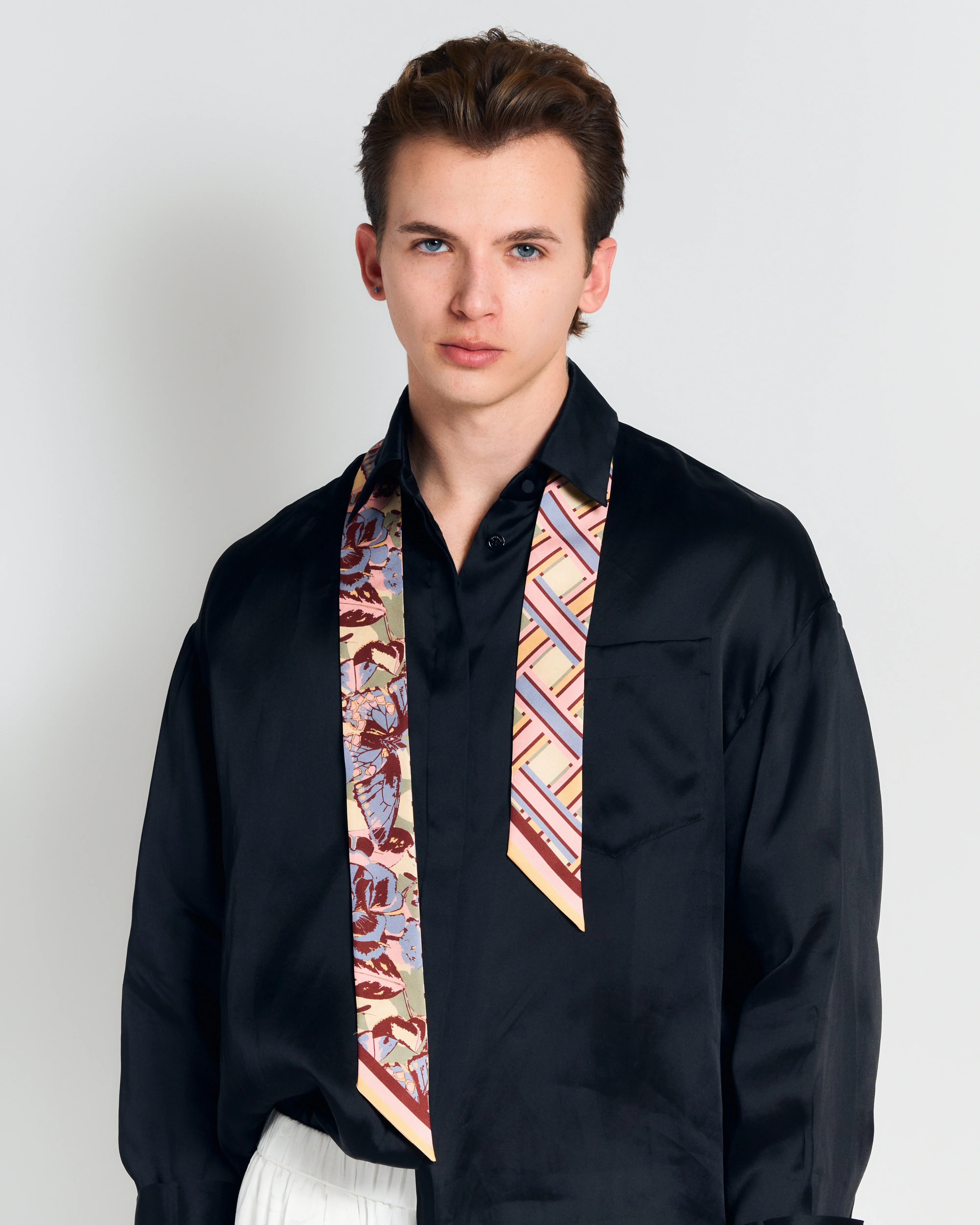 Lost Pattern x Leatherology Silk Twill Skinny Scarf - Pastel - Image 3