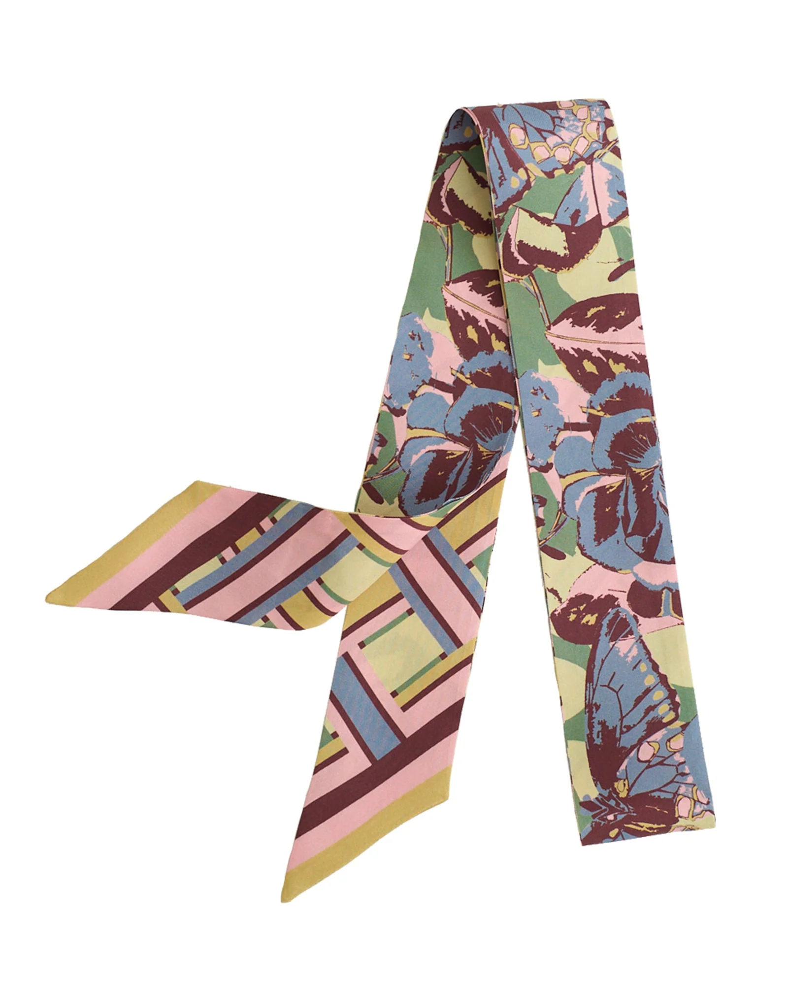 Lost Pattern x Leatherology Silk Twill Skinny Scarf - Pastel - Image 6