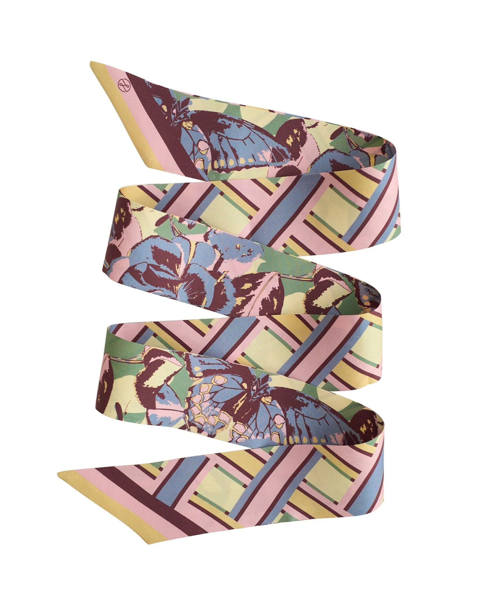 Lost Pattern x Leatherology Silk Twill Skinny Scarf - Pastel - Image 7
