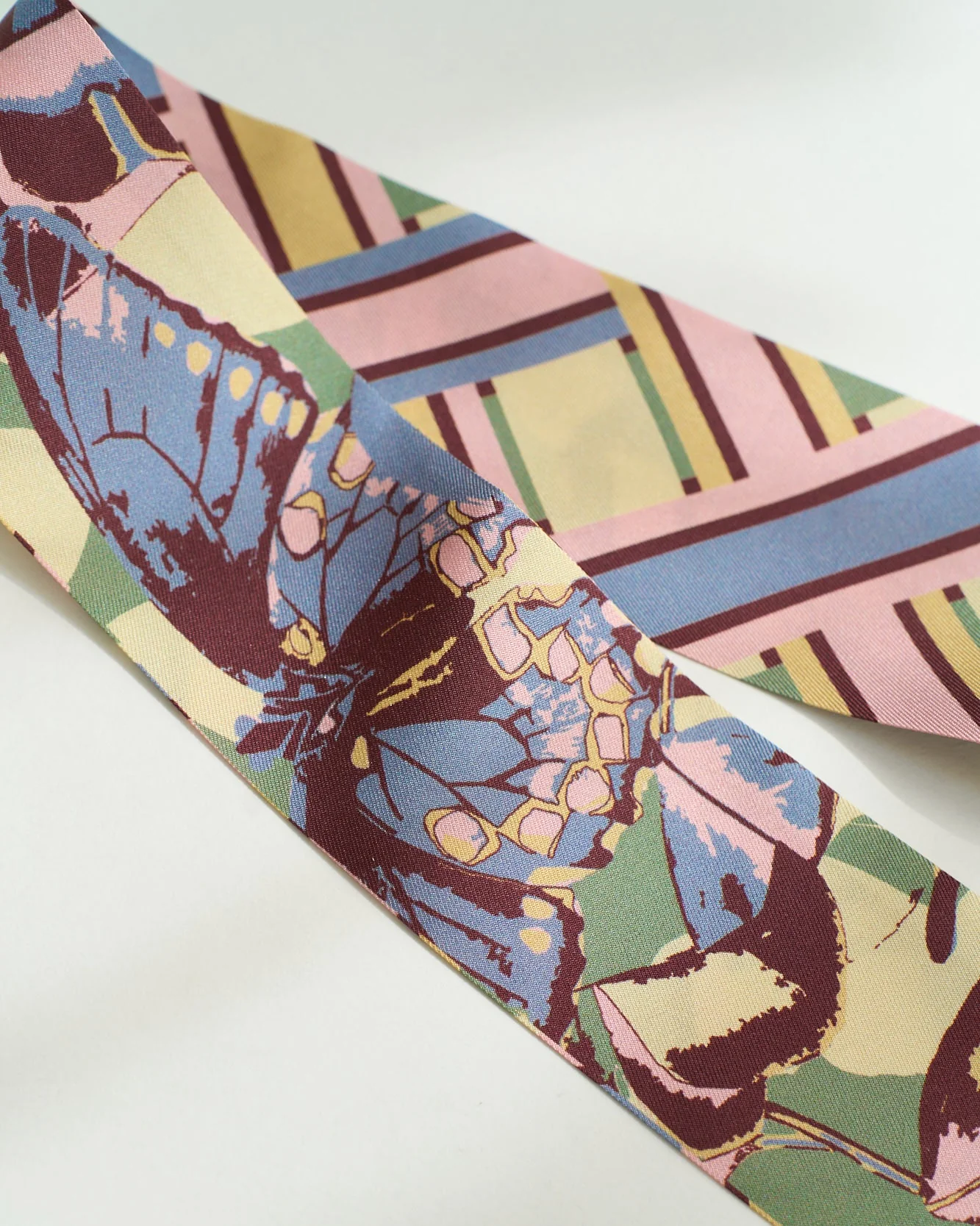 Lost Pattern x Leatherology Silk Twill Skinny Scarf - Pastel - Image 8
