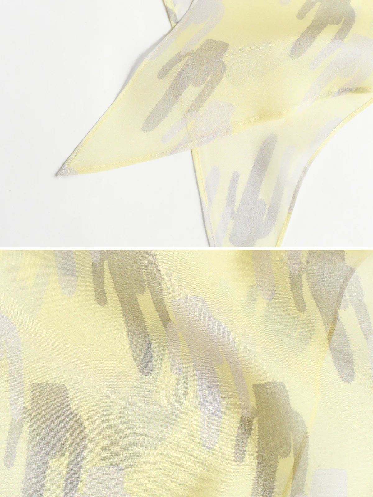 Lost Pattern x NYBG "Oasis Charms" Silk Chiffon Neck Scarf - Yellow - Image 6