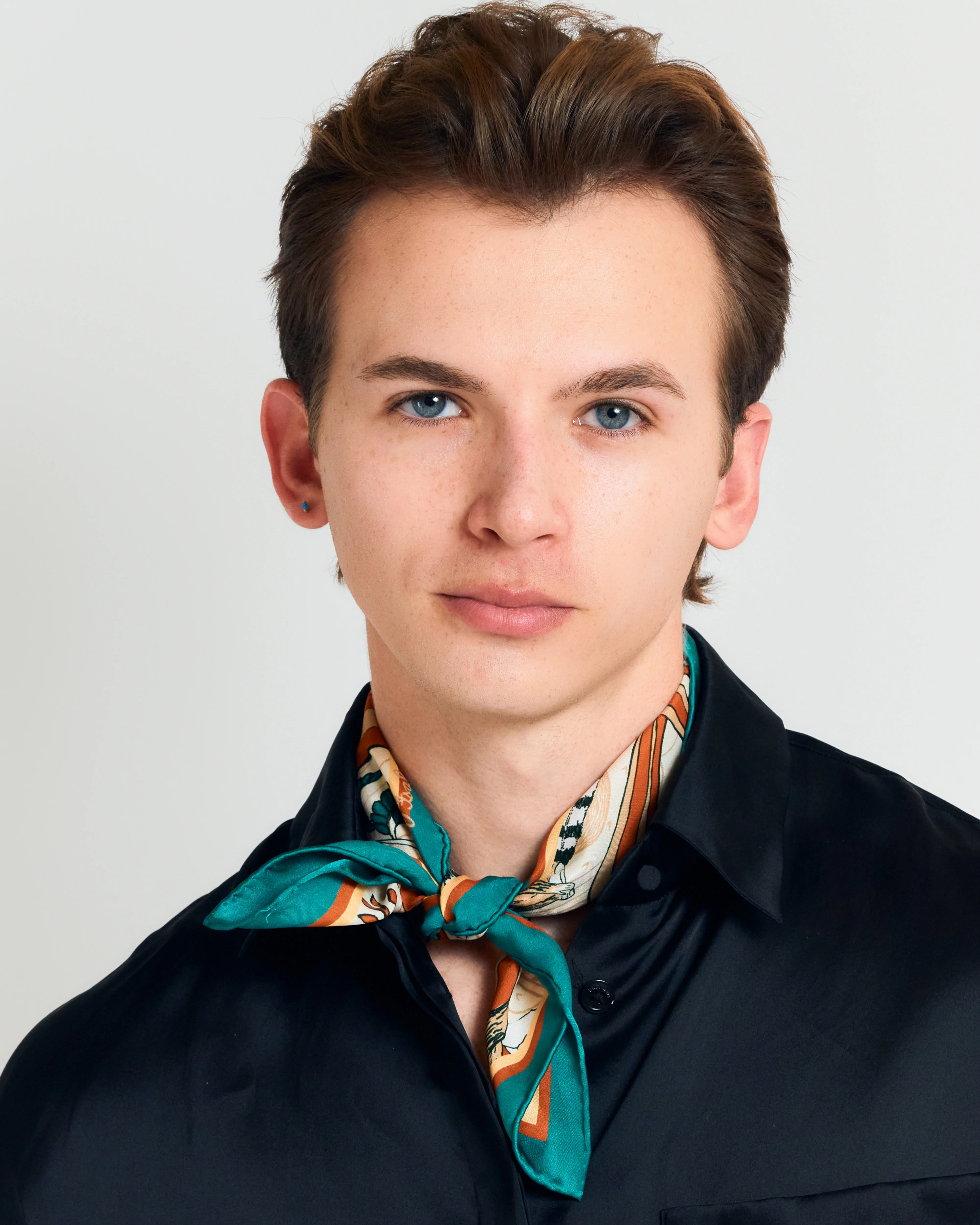 "Madagascar" Silk Bandana - Green - Image 3