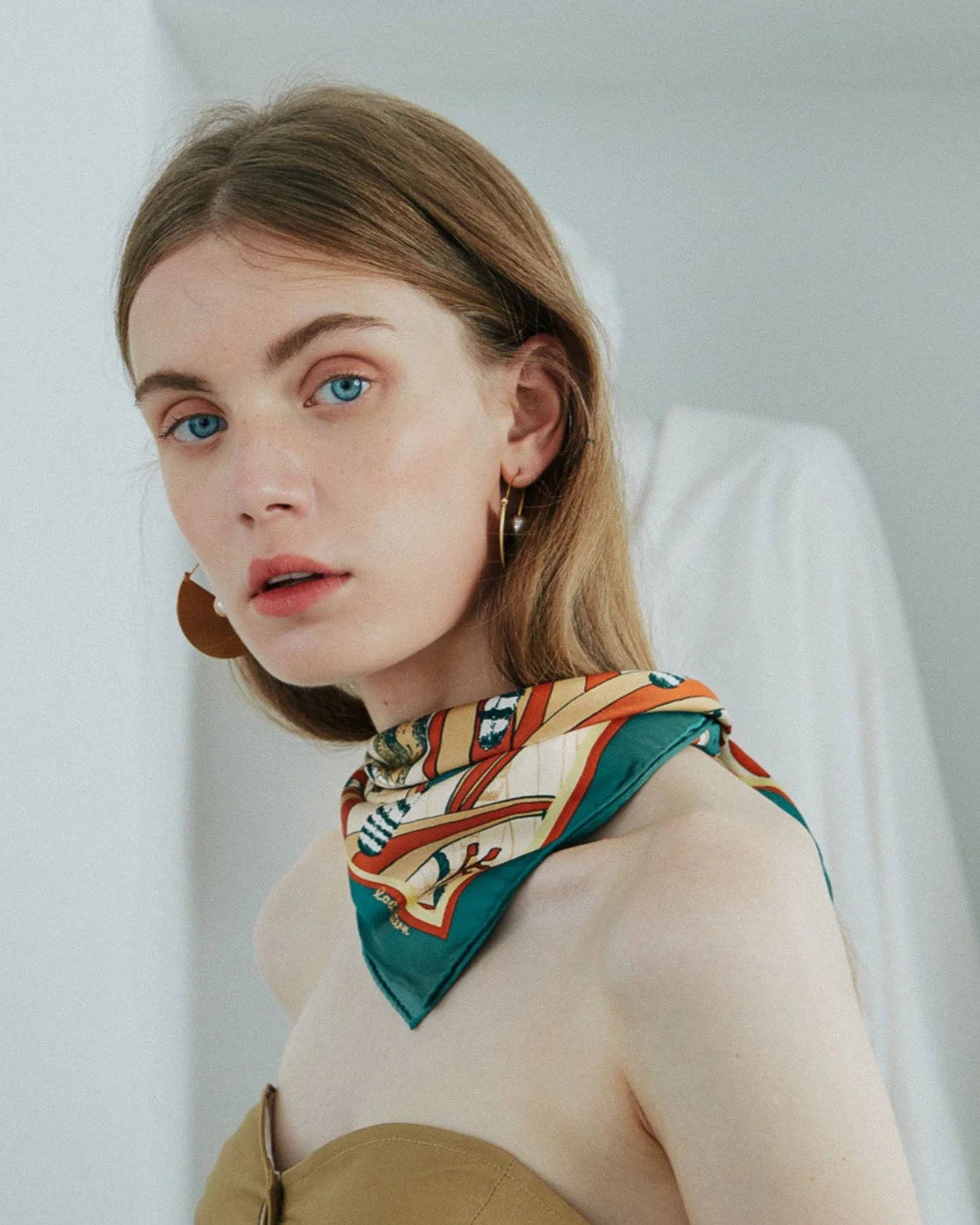 "Madagascar" Silk Bandana - Green - Image 4