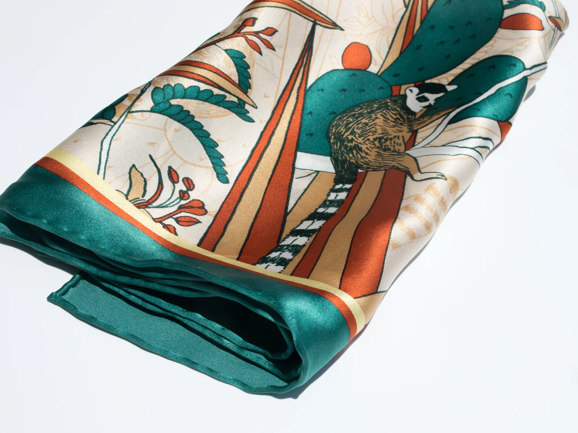 "Madagascar" Silk Bandana - Green - Image 6