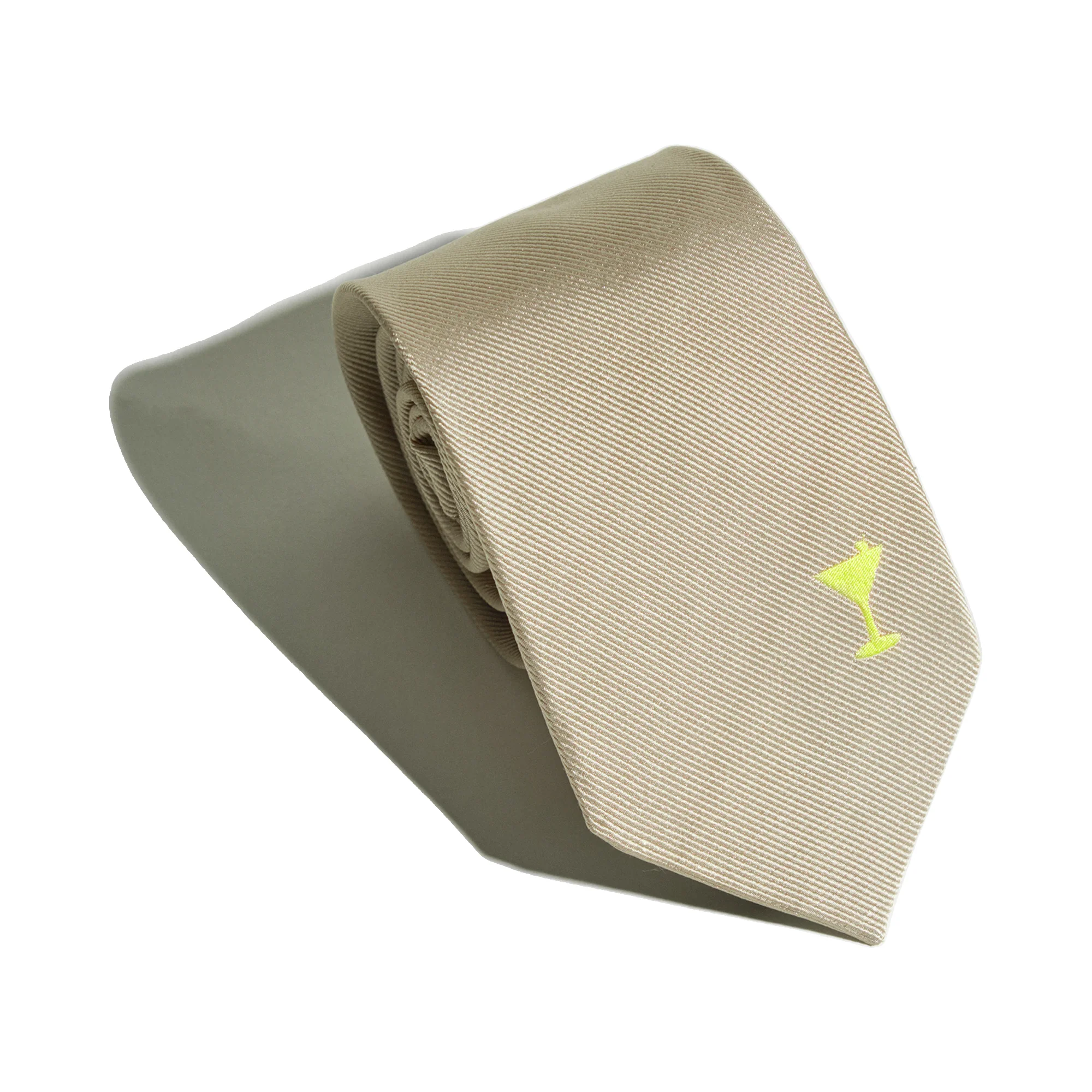 "Martini" Silk Tie - Khaki - Image 8