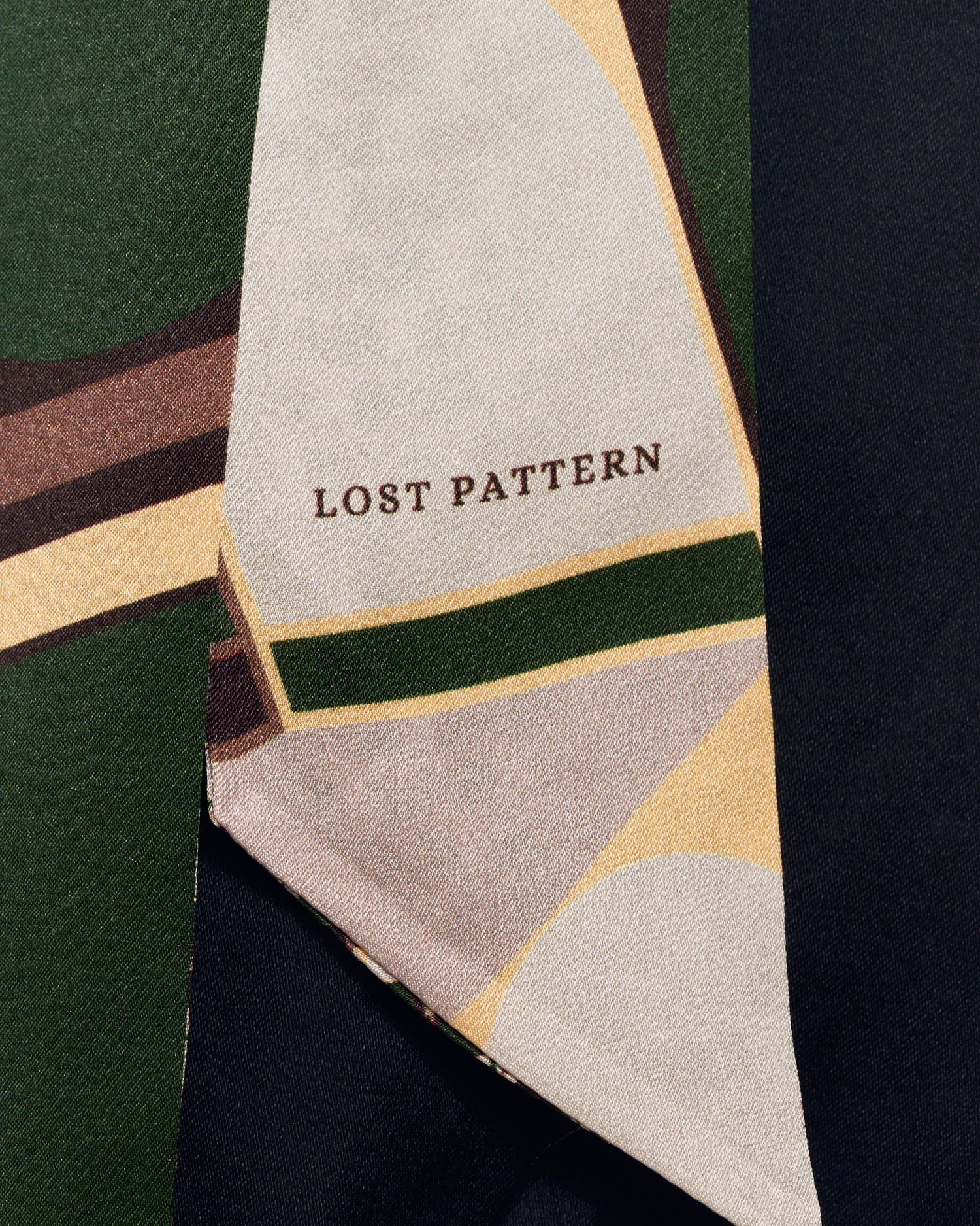 "Modular" Silk Skinny Scarf - Green - Image 5