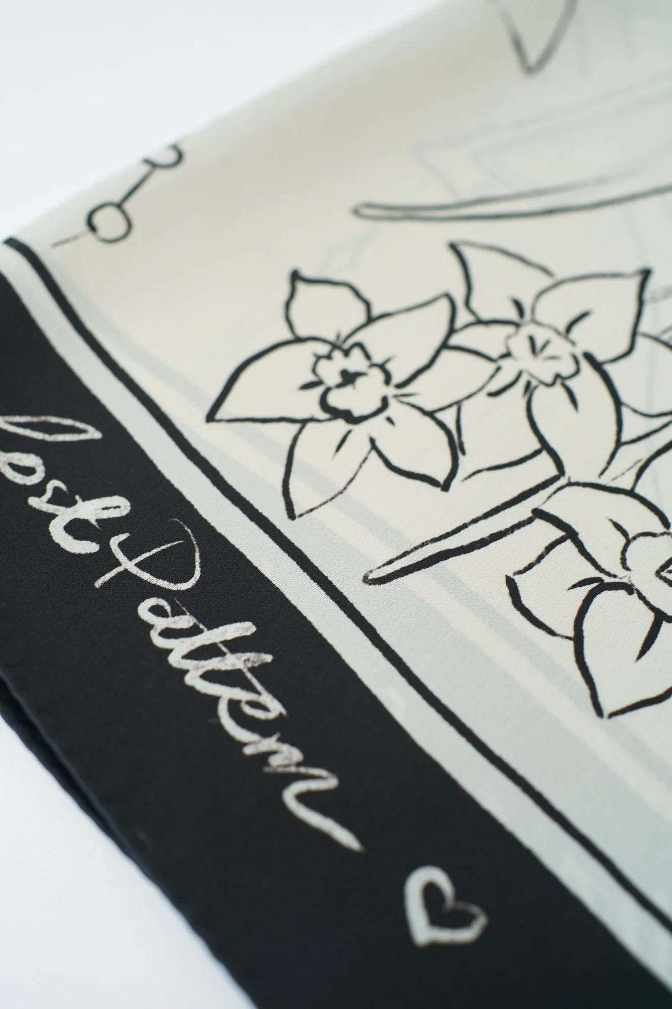 "New York in Sketches" Silk Scarf - Black & White - Image 11